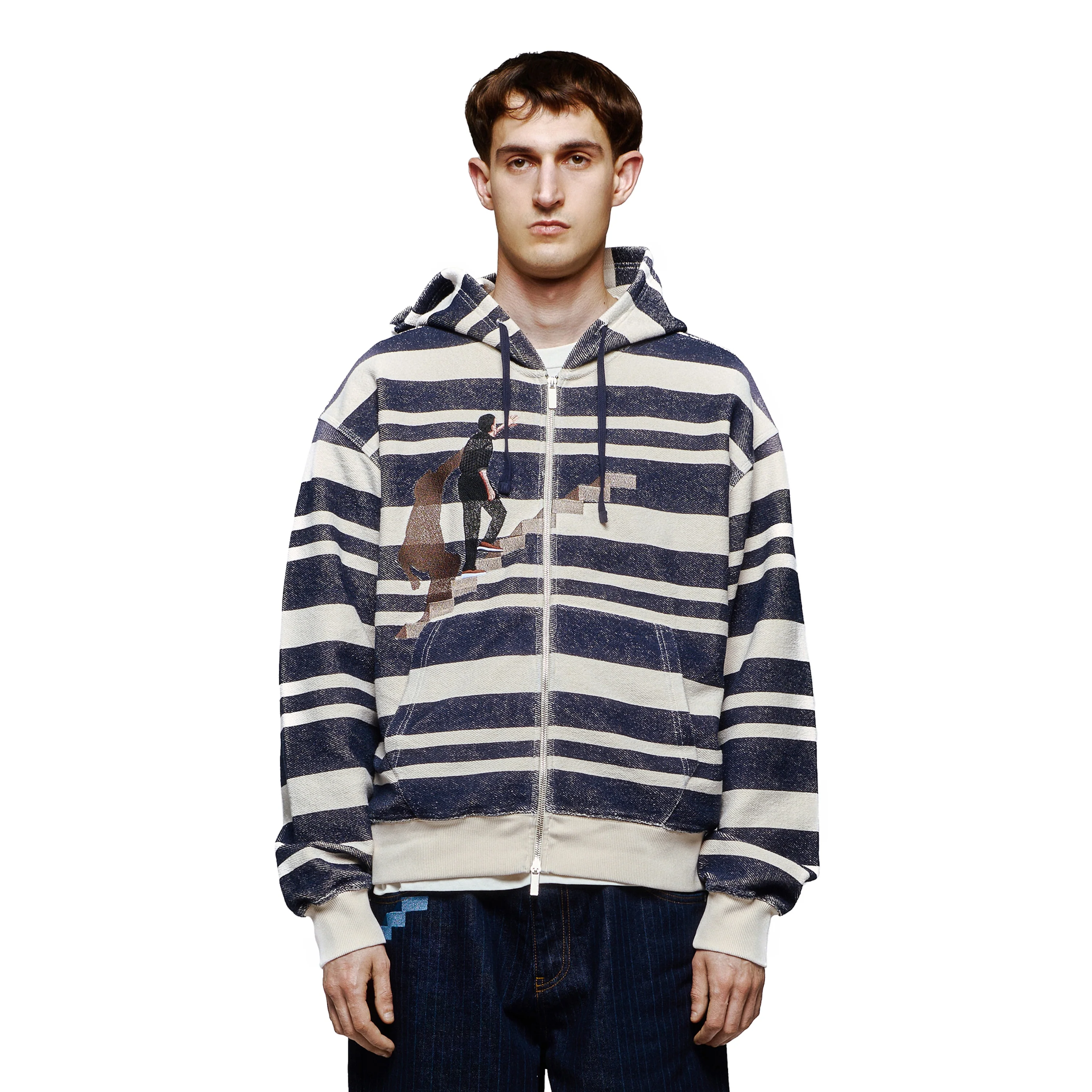 "on air" striped Zip Up - Image 6