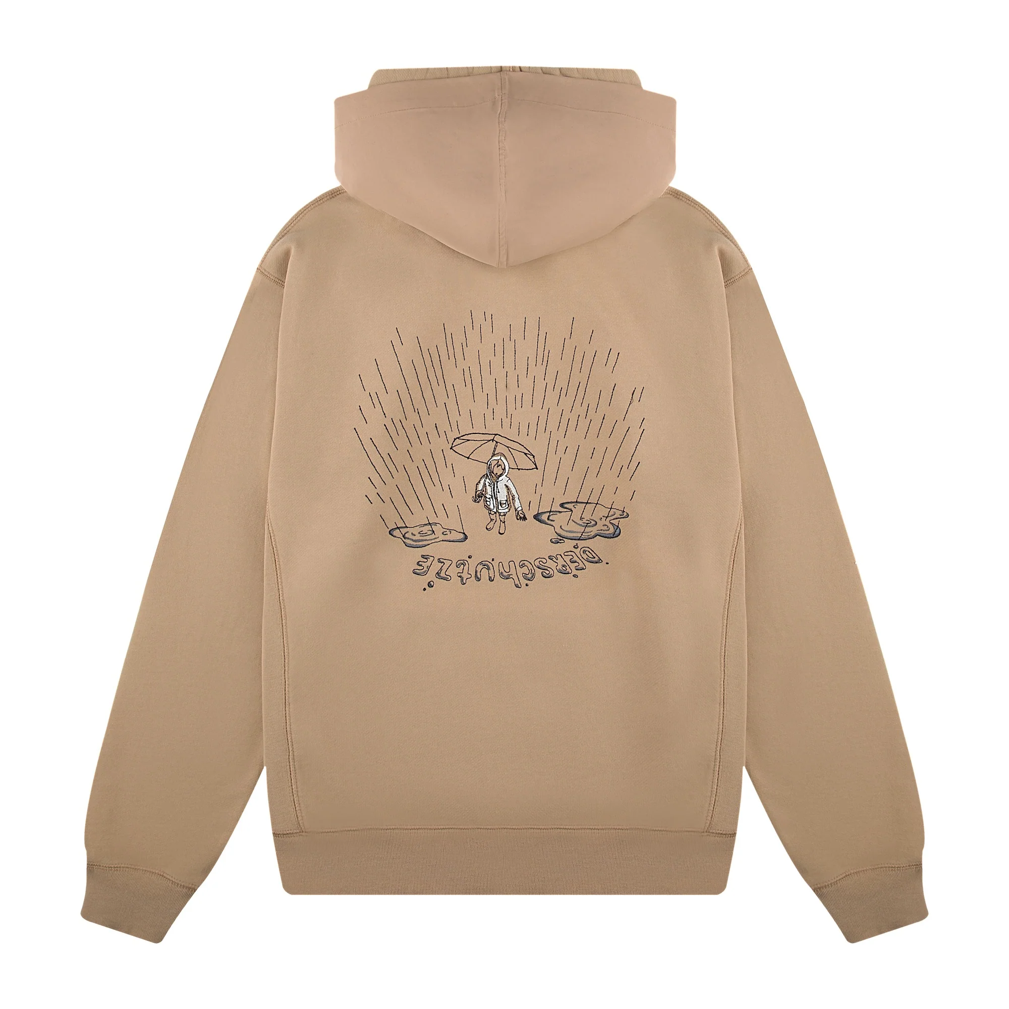 "rainy day" Hoodie dark beige - Image 2