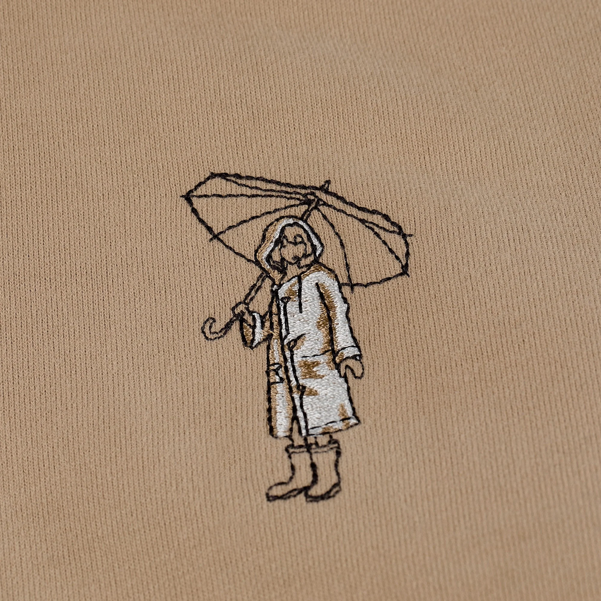 "rainy day" Hoodie dark beige - Image 6