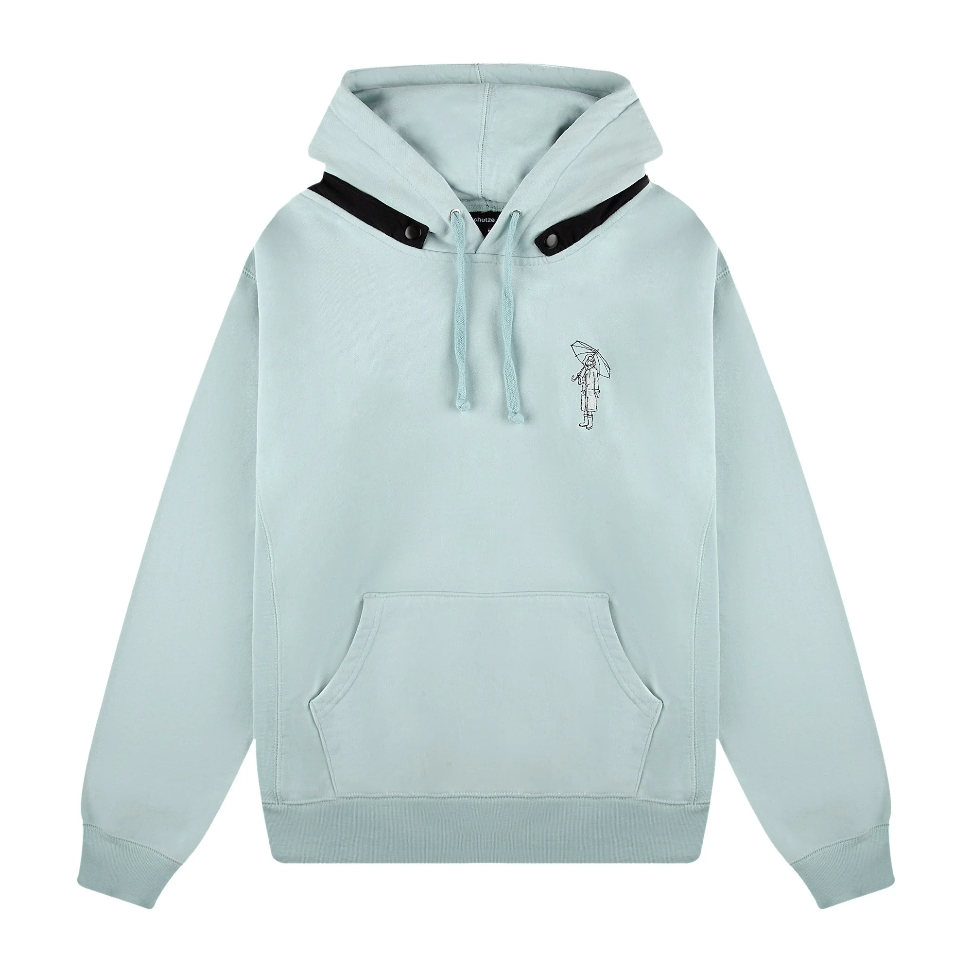 "rainy day" Hoodie washed baby blue - Image 3