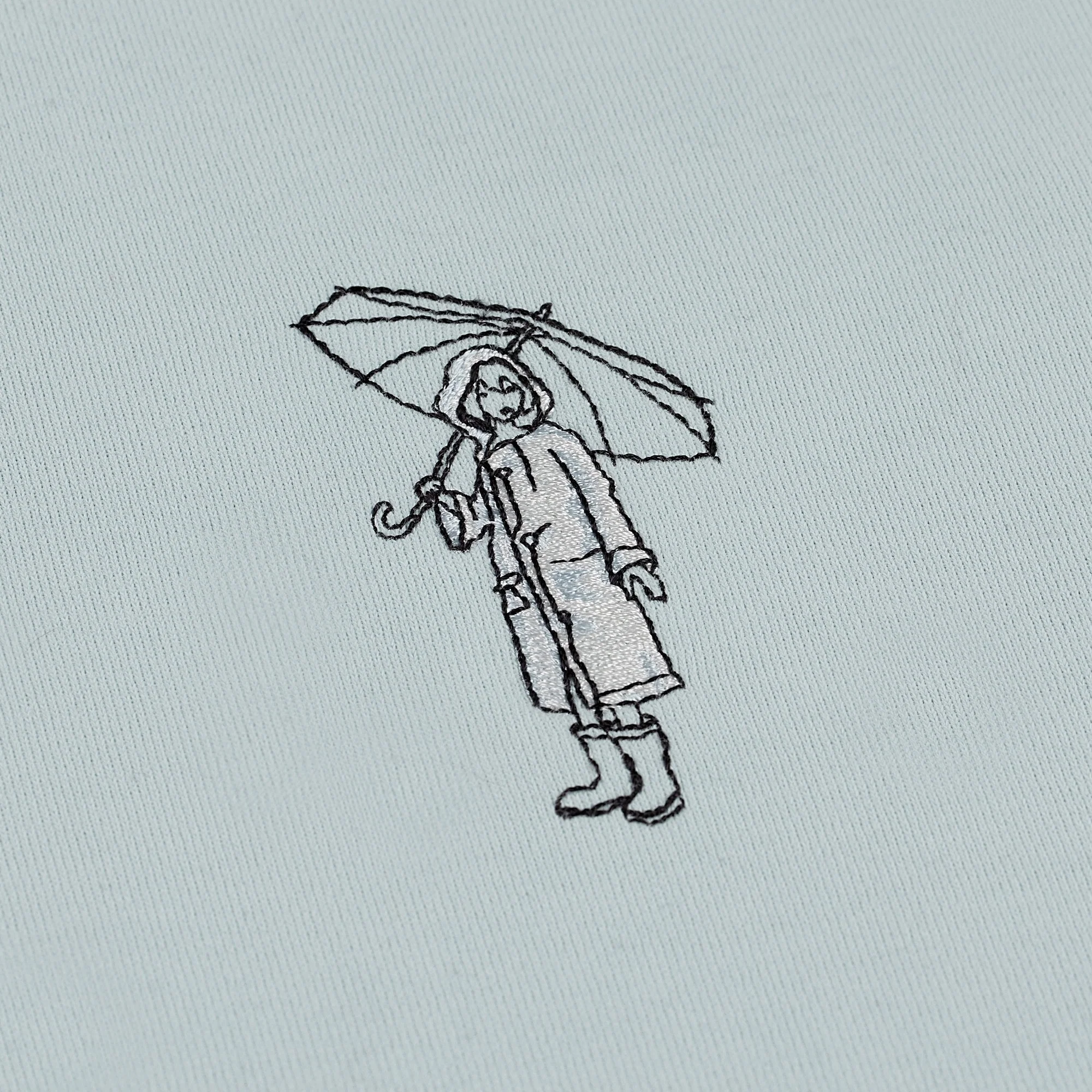 "rainy day" Hoodie washed baby blue - Image 6