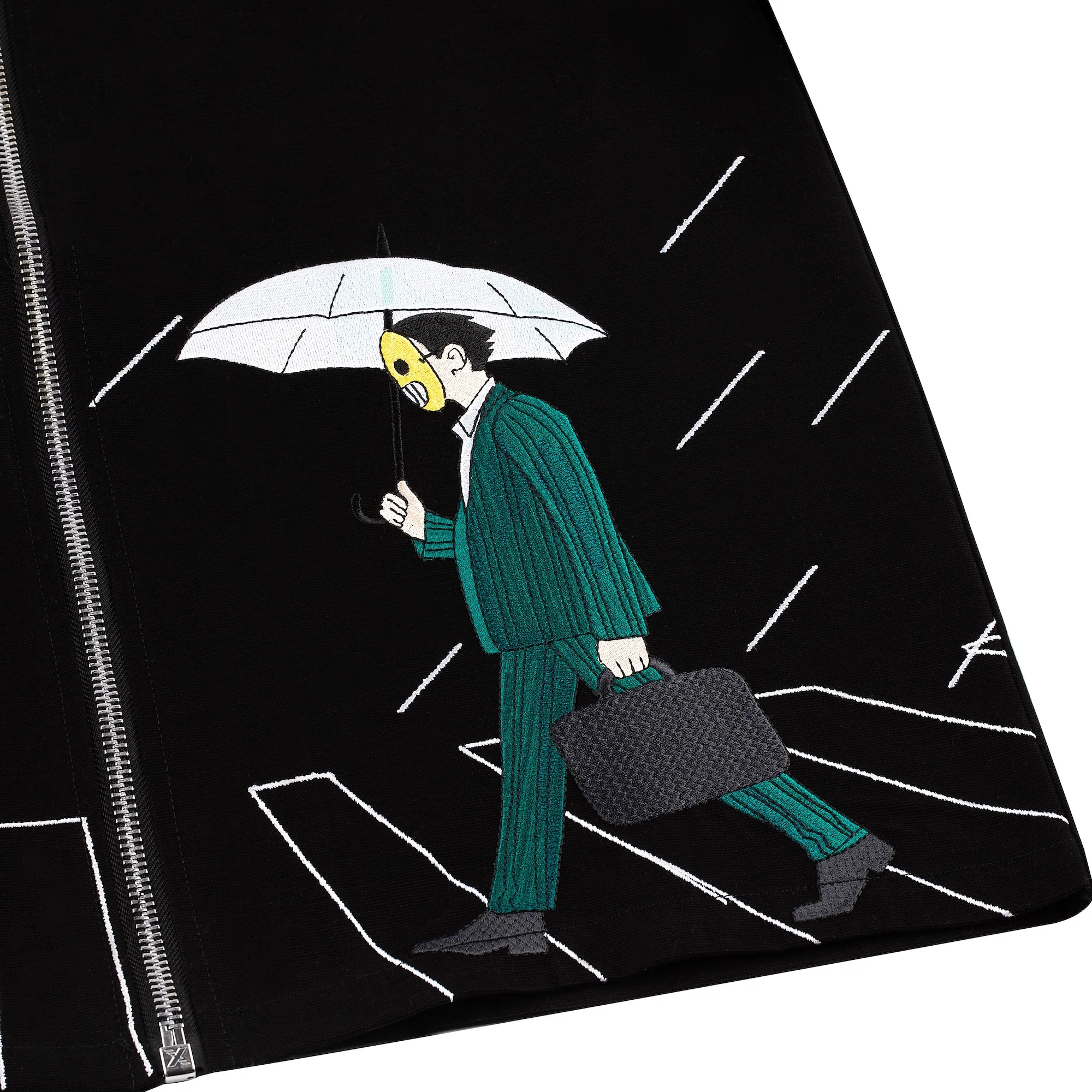 "rainy day" zip up Shirt black - Image 4