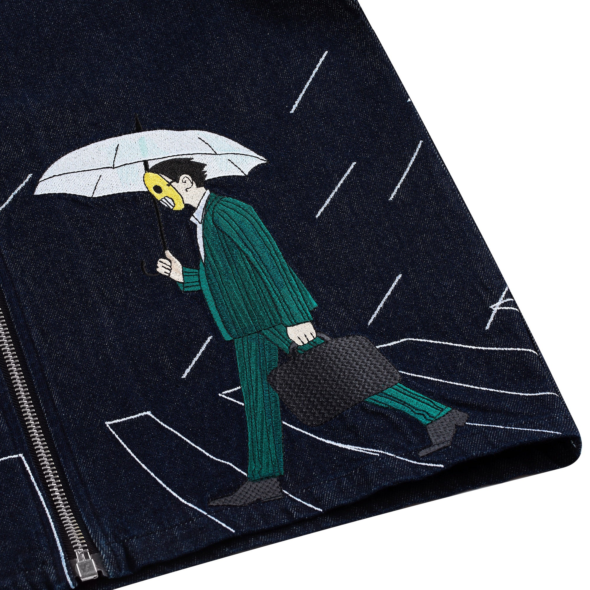 "rainy day" zip up Shirt denim - Image 4
