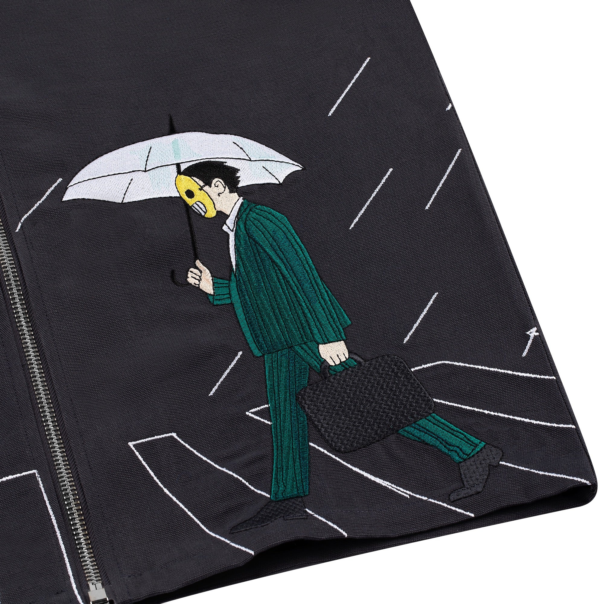 "rainy day" zip up Shirt grey - Image 3