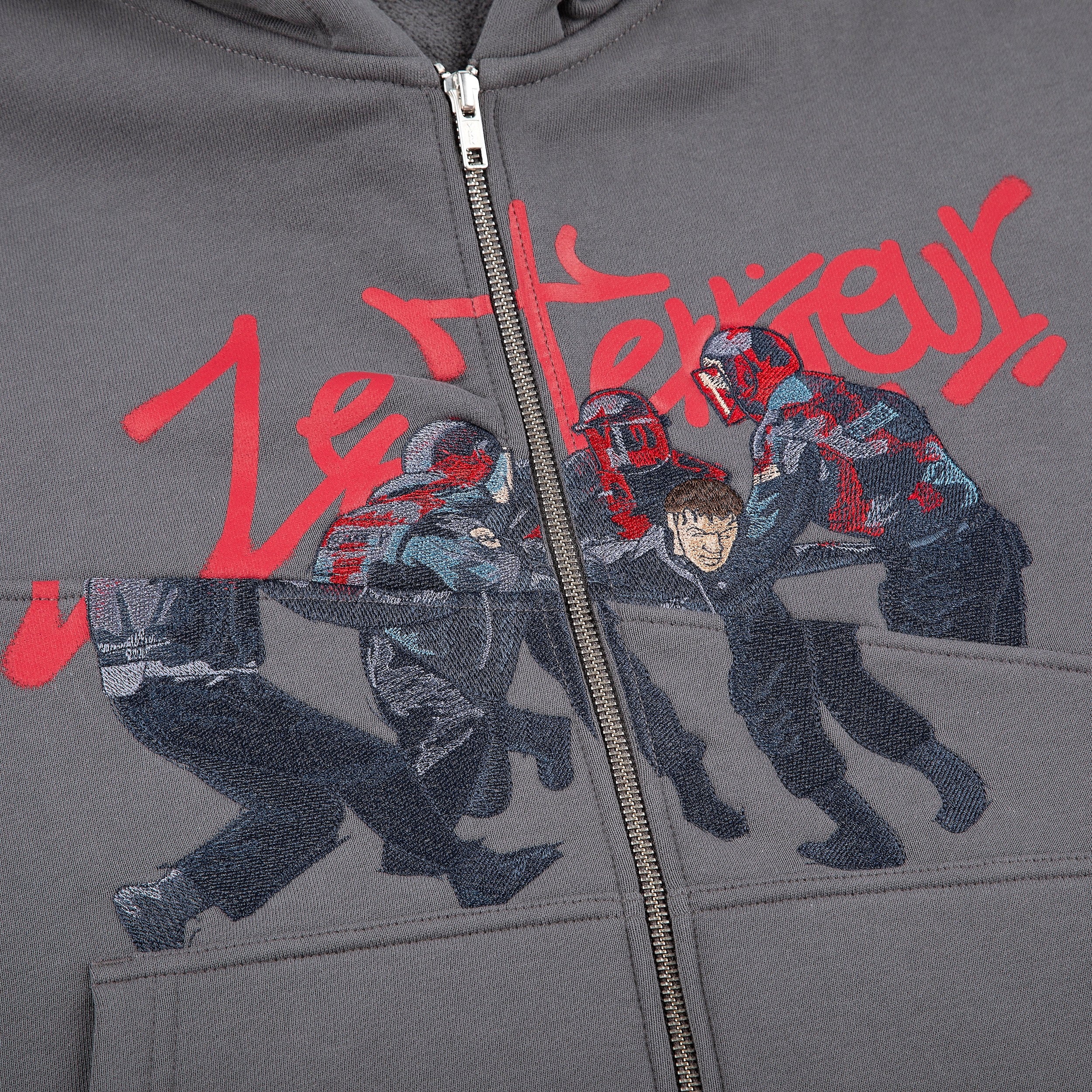 "riot" Zip Up grey - Image 4