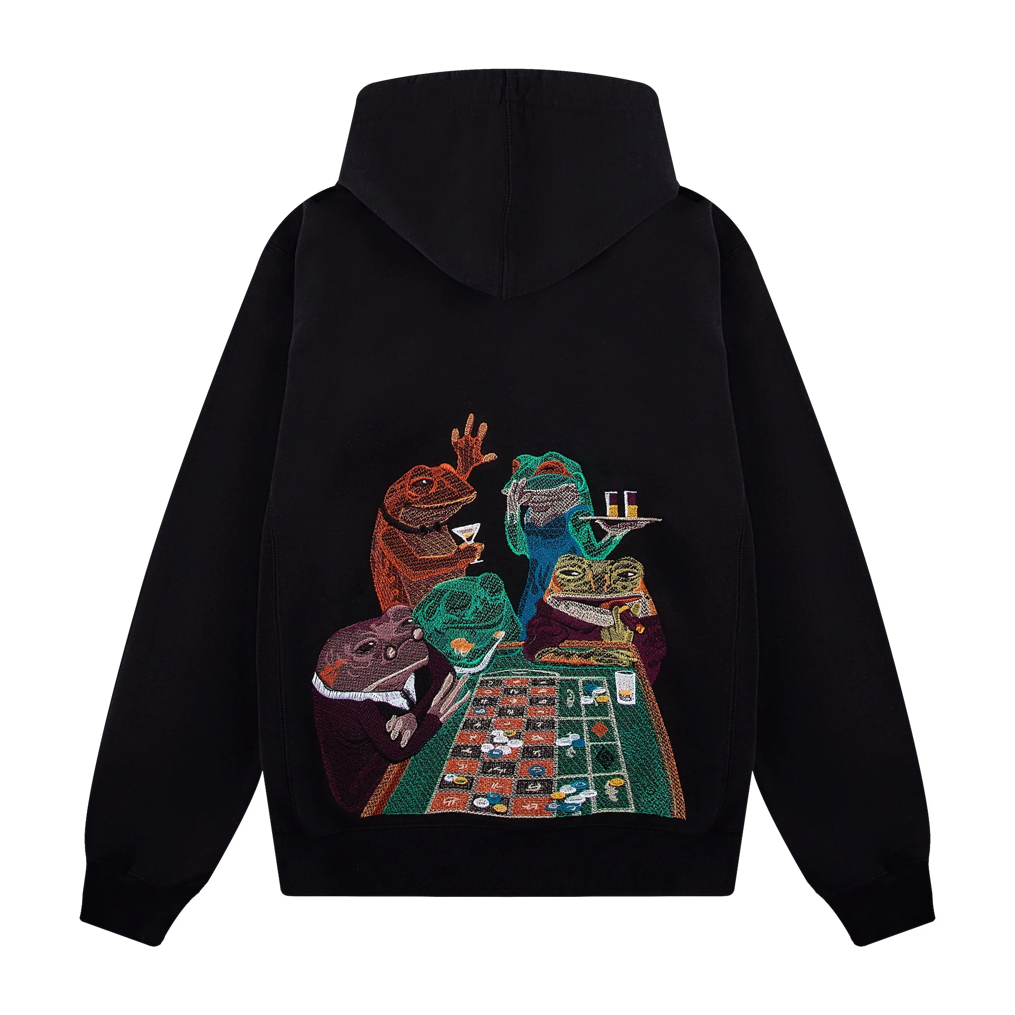 "casino frog" Hoodie black - Image 2