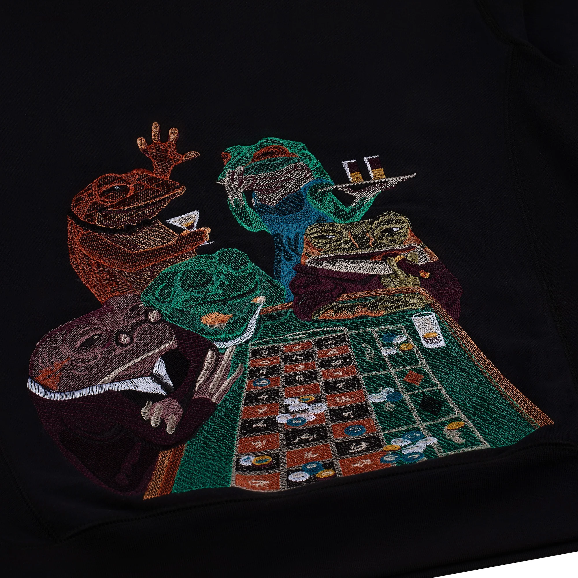 "casino frog" Hoodie black - Image 5