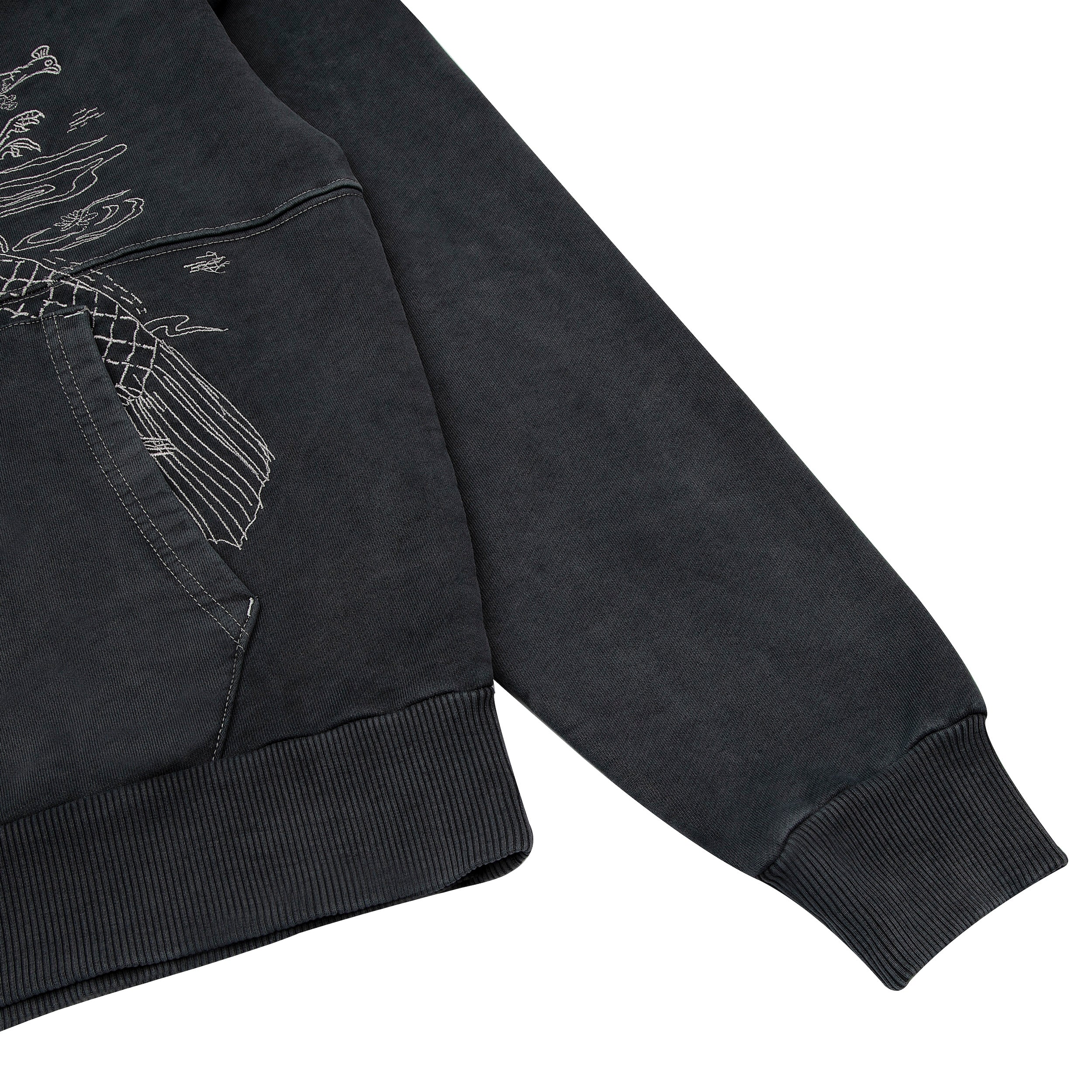 "sashiko" Hoodie anthracite - Image 5