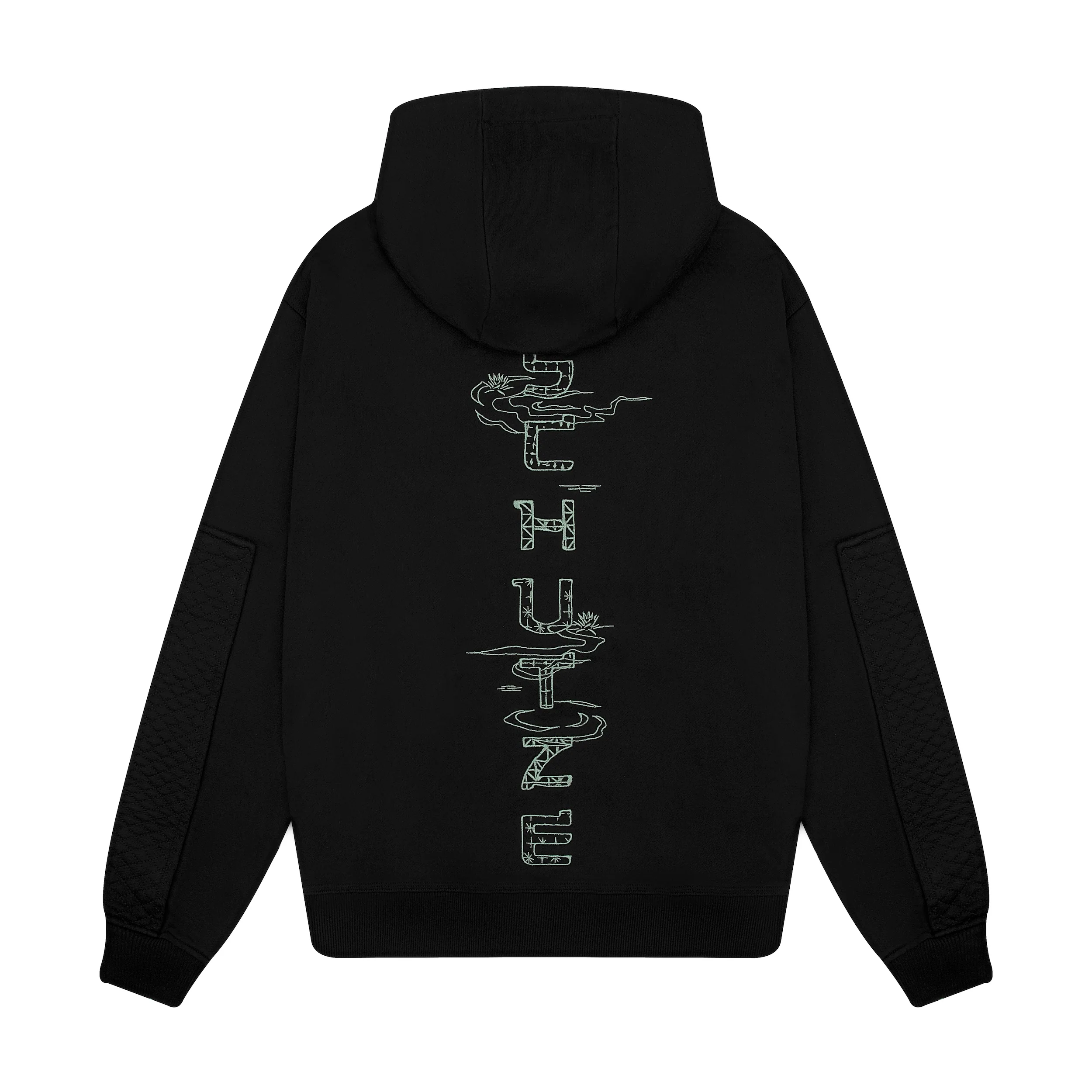 "sashiko" Hoodie black - Image 2