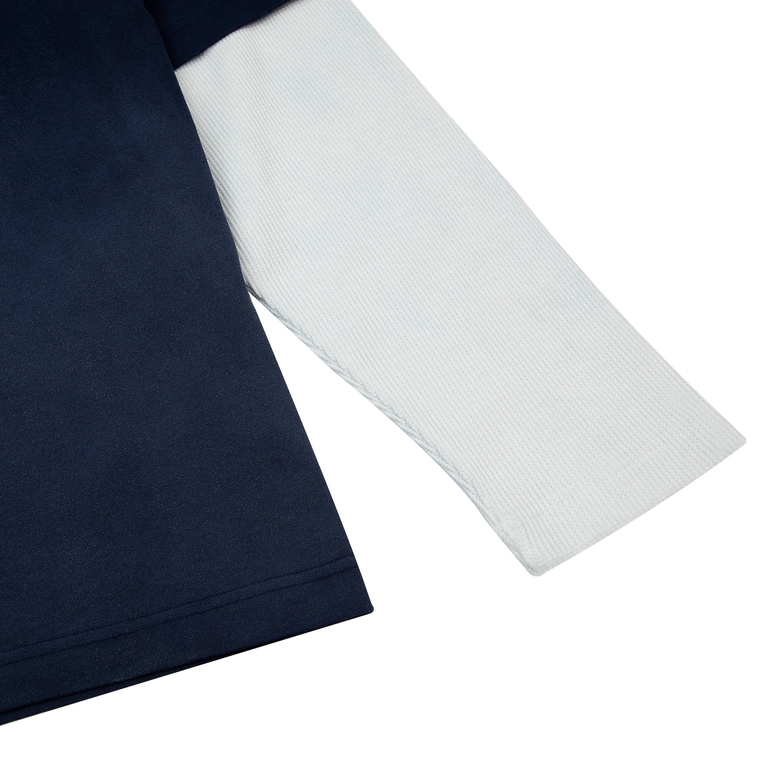 "sashiko" layered long sleeve navy - Image 4