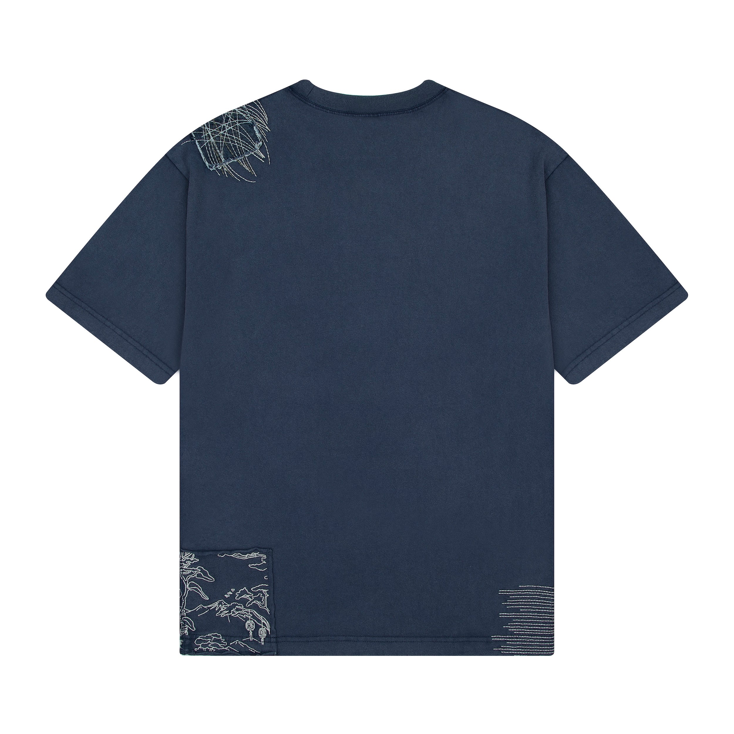 "sashiko" T Shirt navy - Image 2
