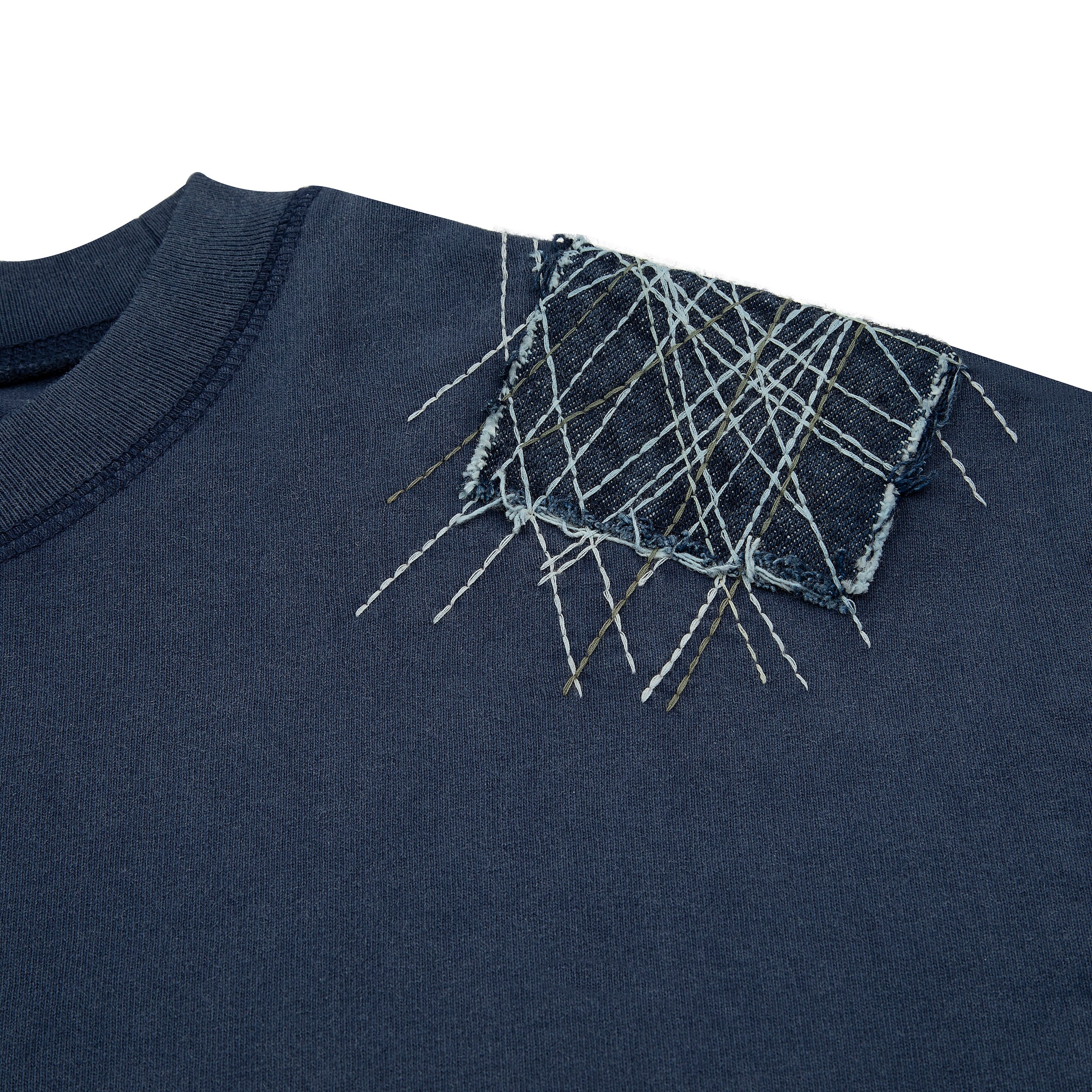 "sashiko" T Shirt navy - Image 4