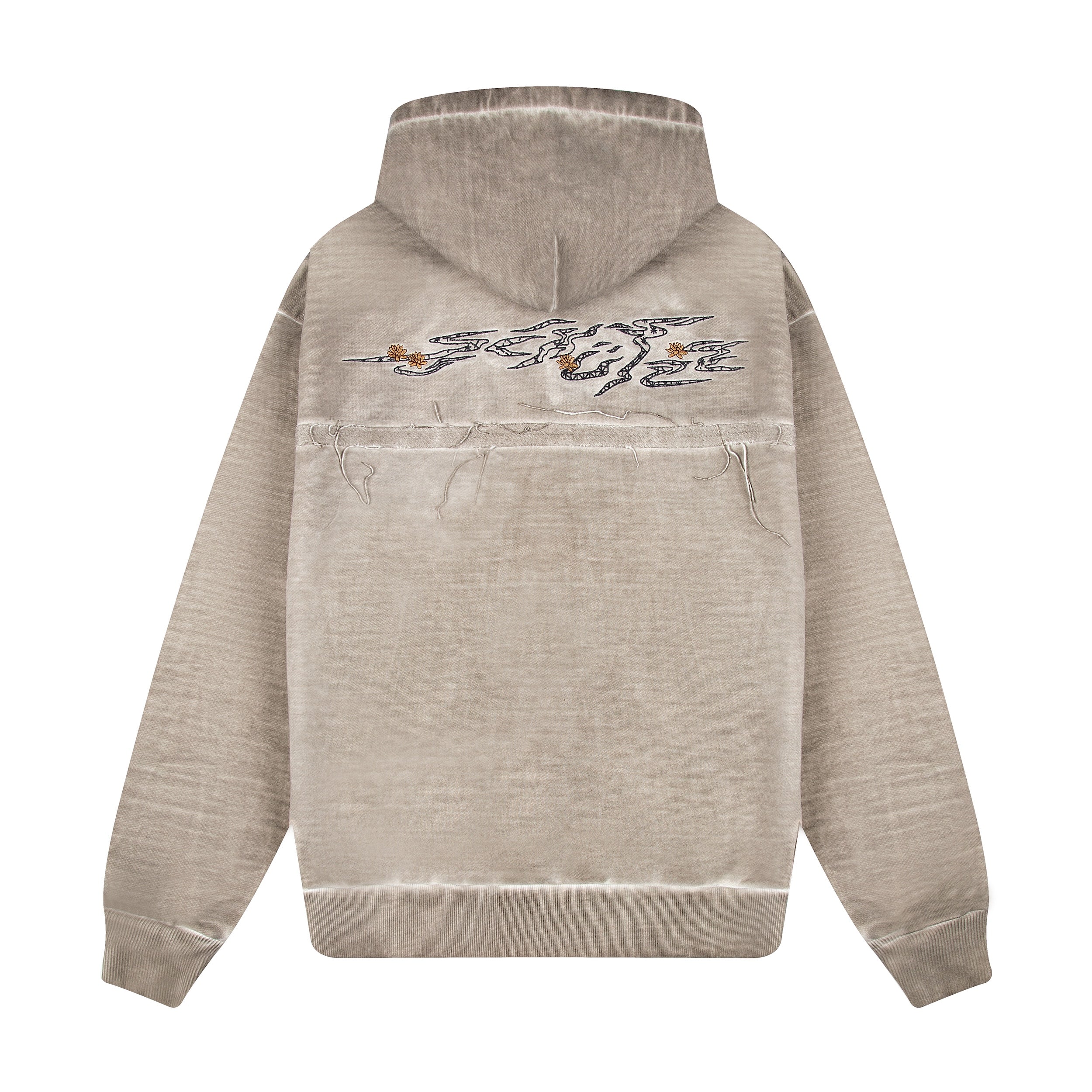 "sashiko v2" Hoodie light grey - Image 2