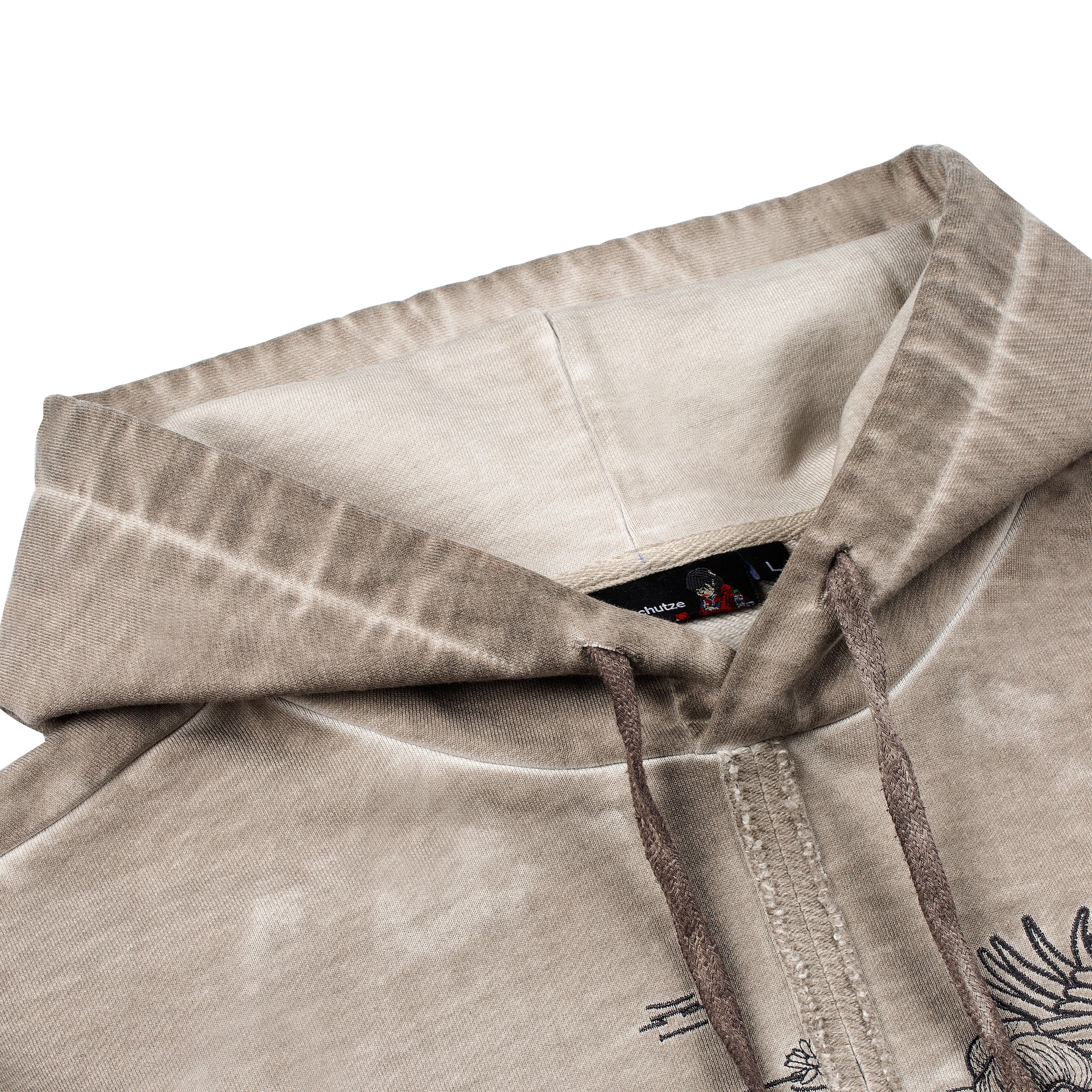 "sashiko v2" Hoodie light grey - Image 3
