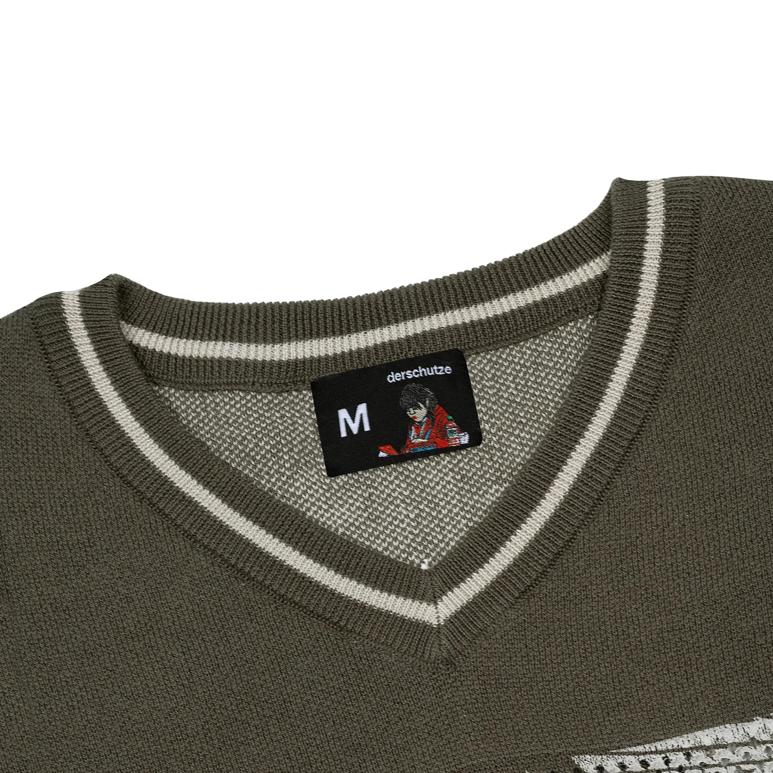 "sashiko v2" knit jersey brown - Image 3