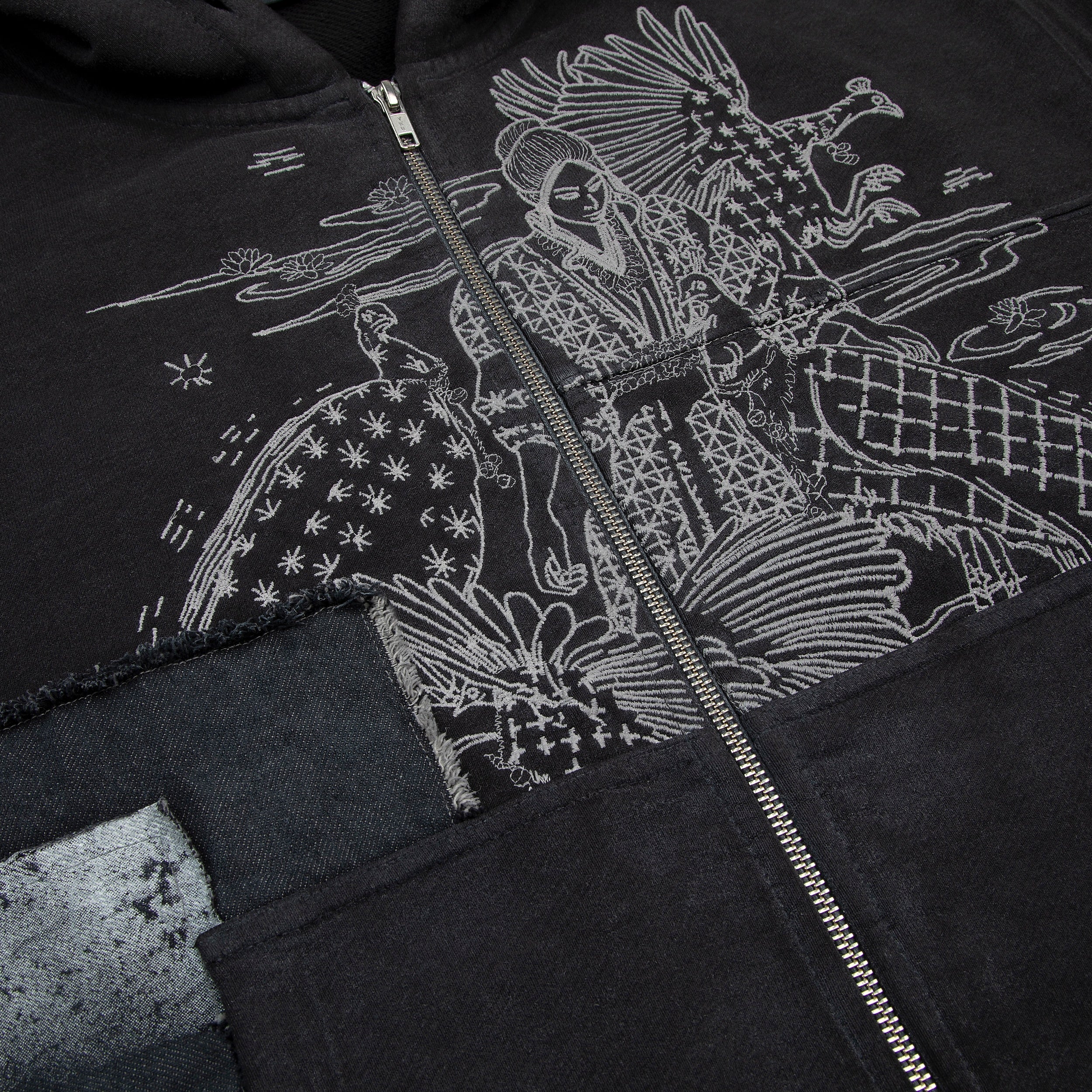 "sashiko" Zip Up black - Image 4