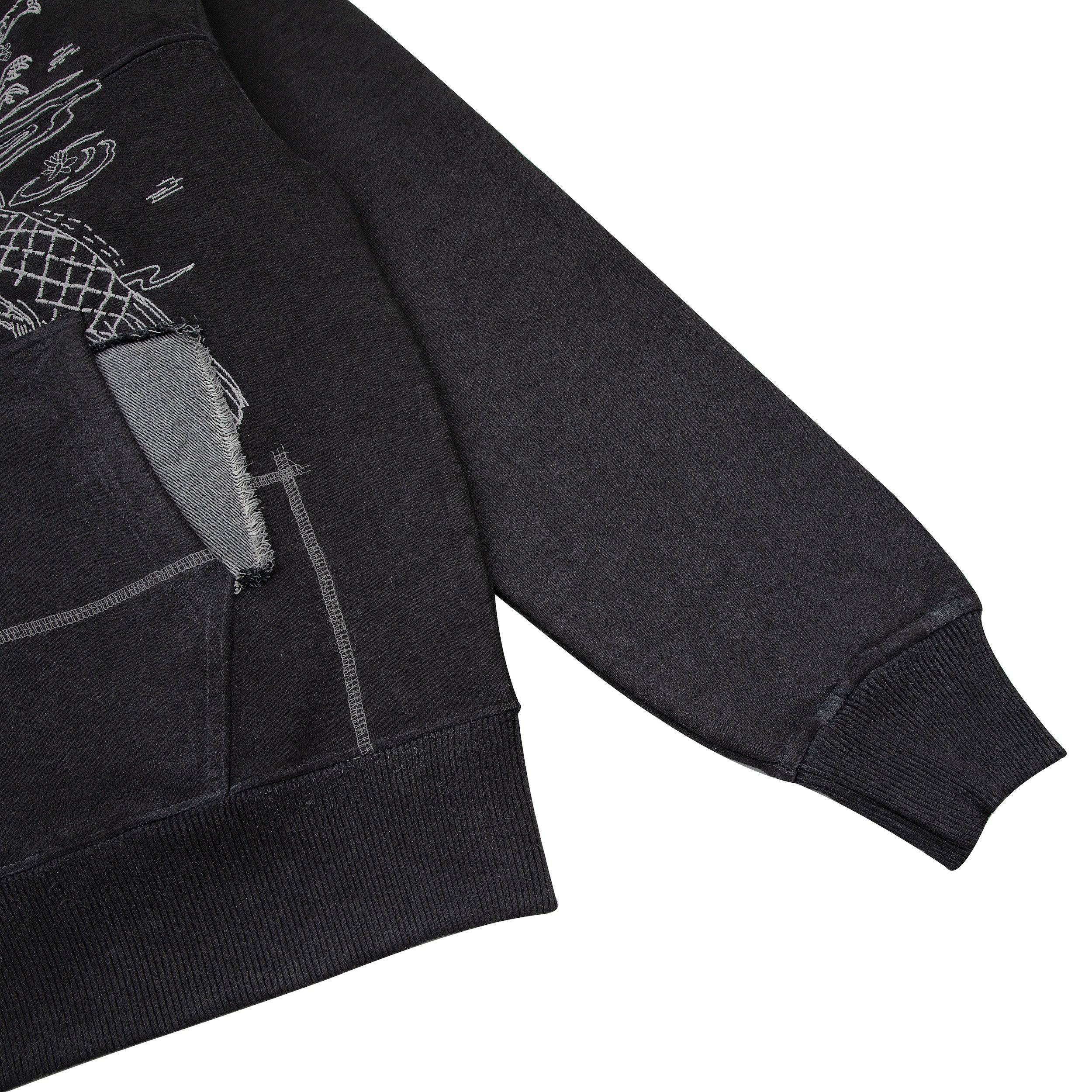 "sashiko" Zip Up black - Image 5