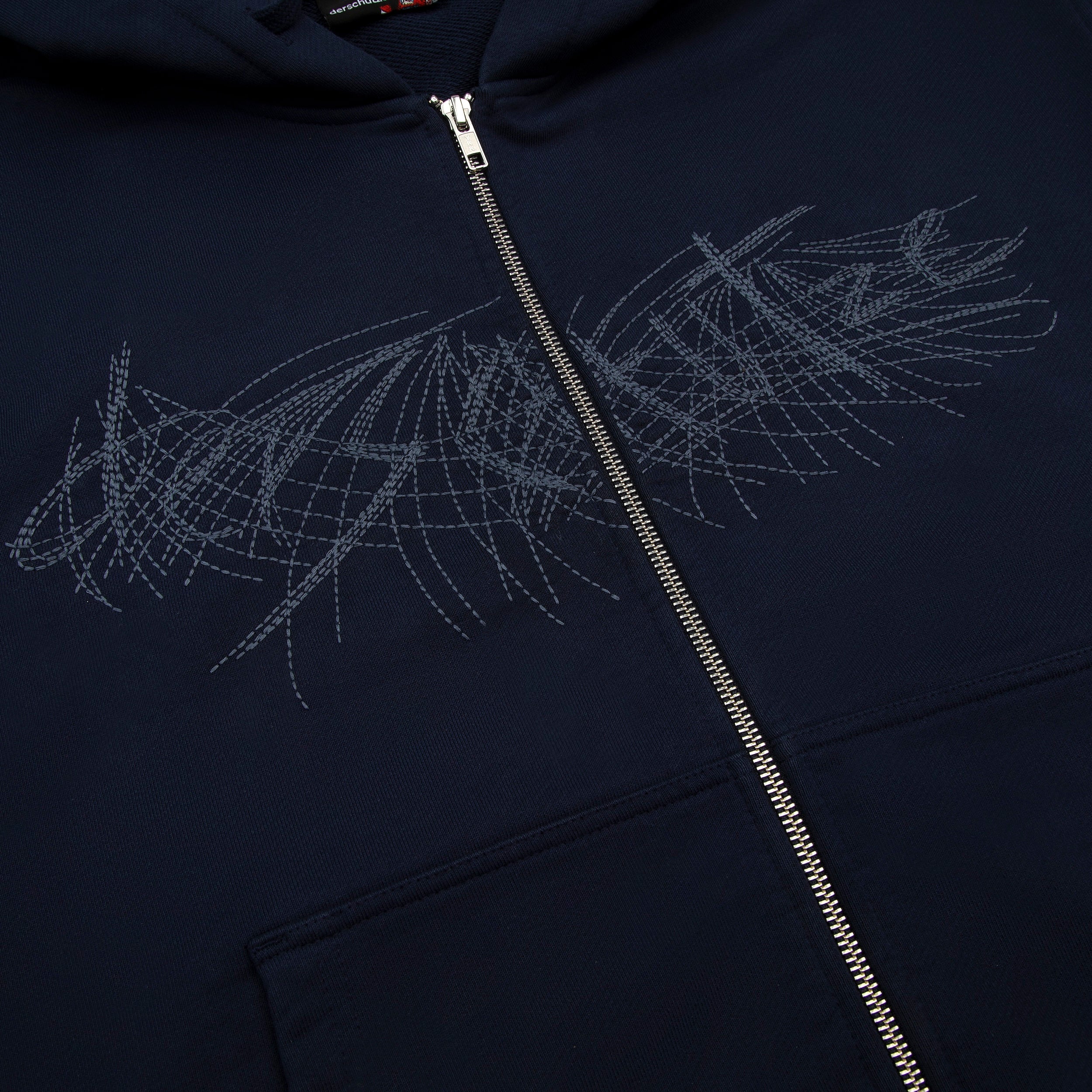 "sashiko" Zip Up navy - Image 3