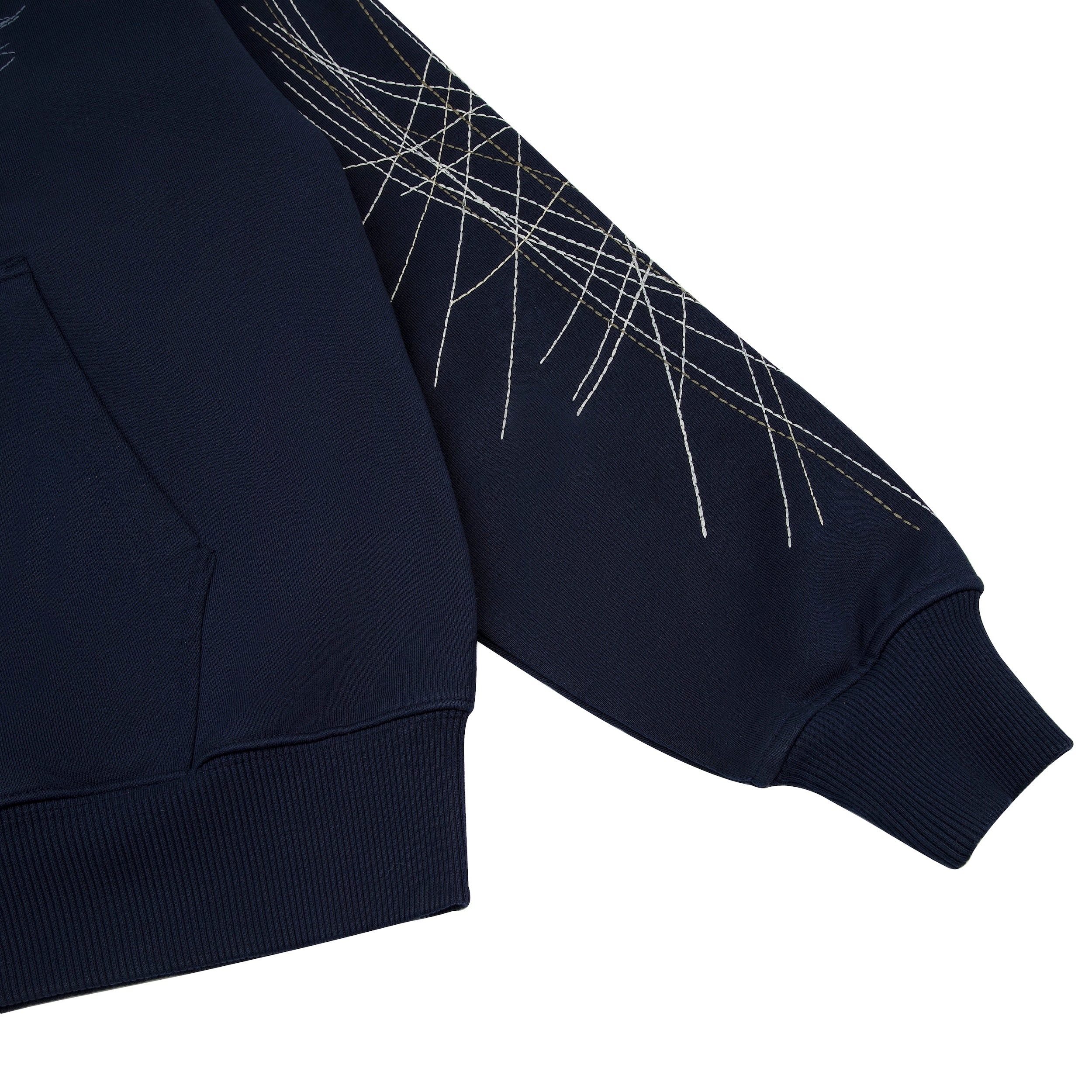 "sashiko" Zip Up navy - Image 4