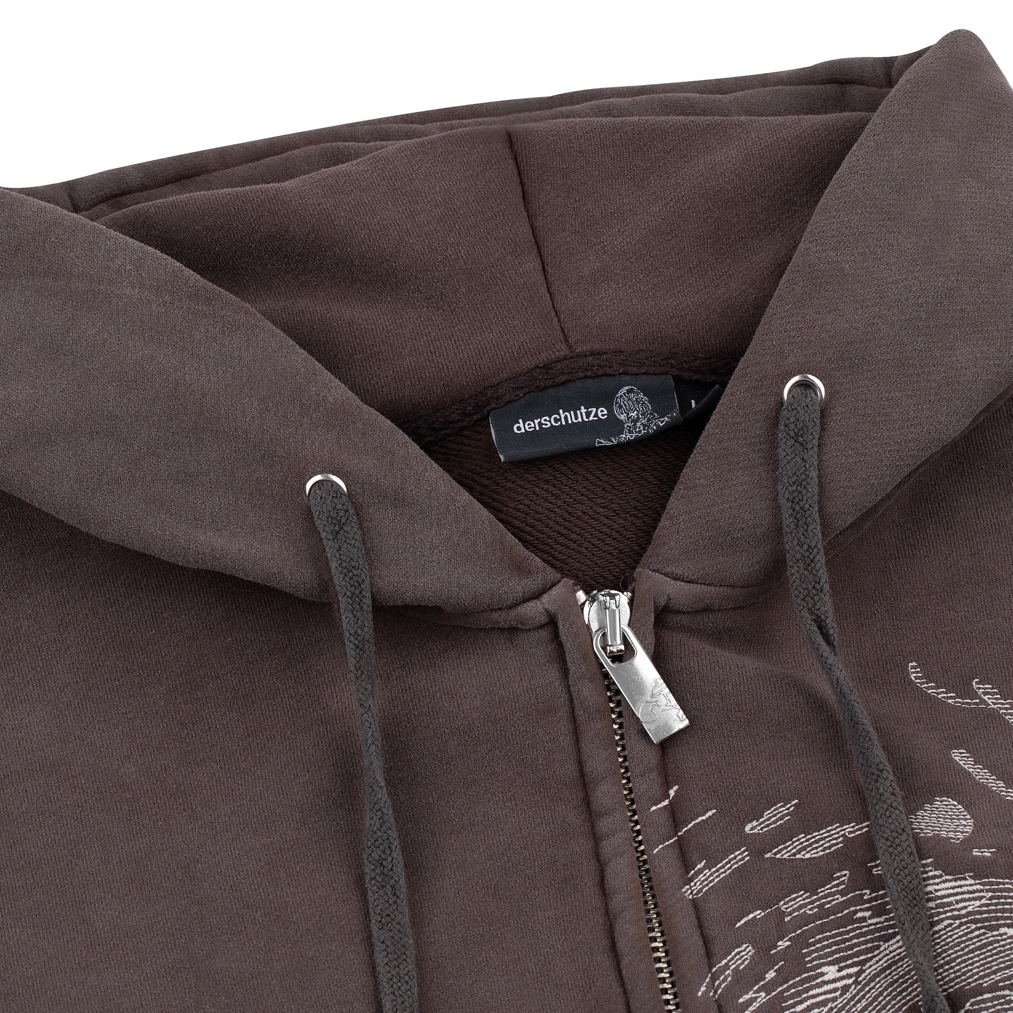 "shattered" Zip Up washed brown - Image 3