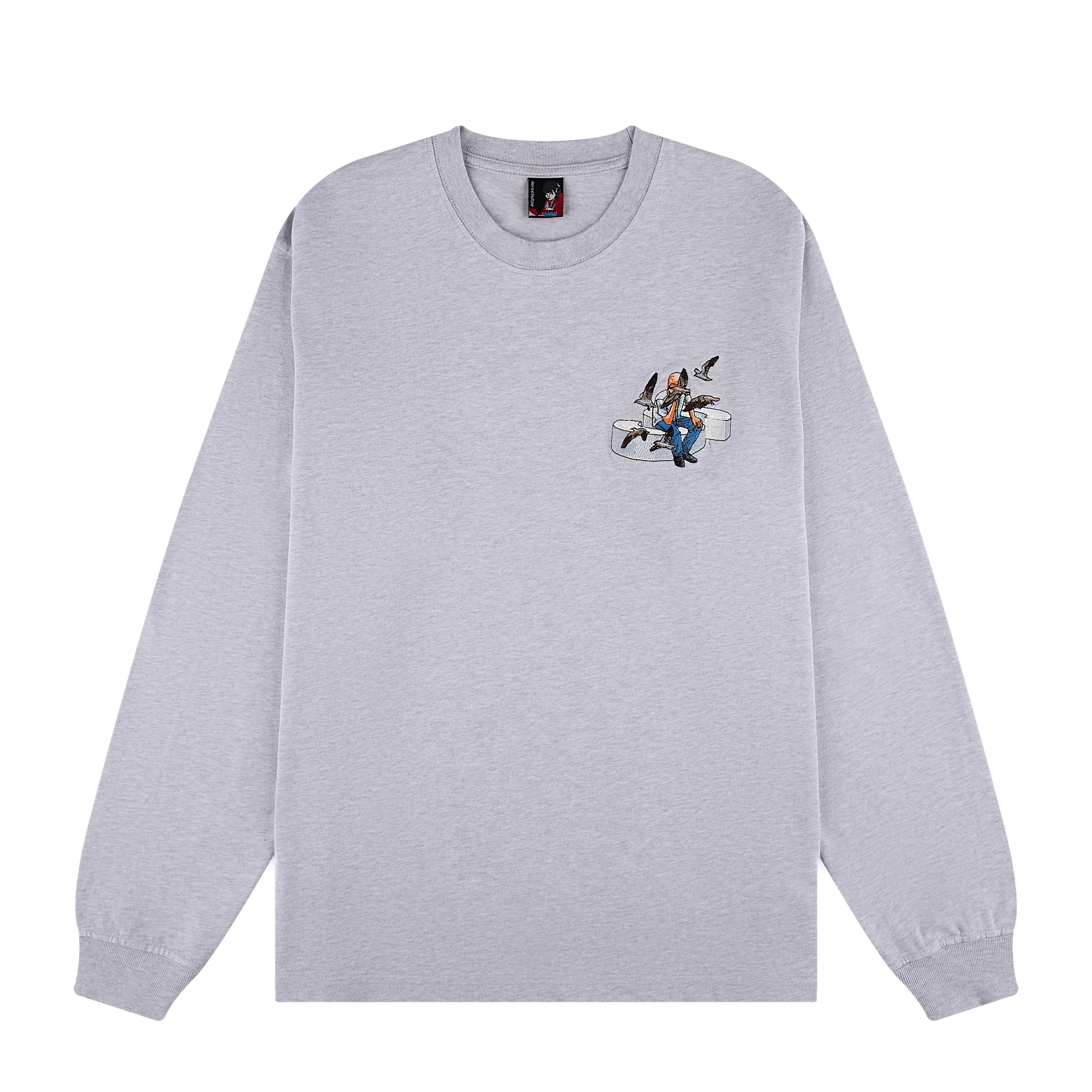 "silence" Long Sleeve grey melange