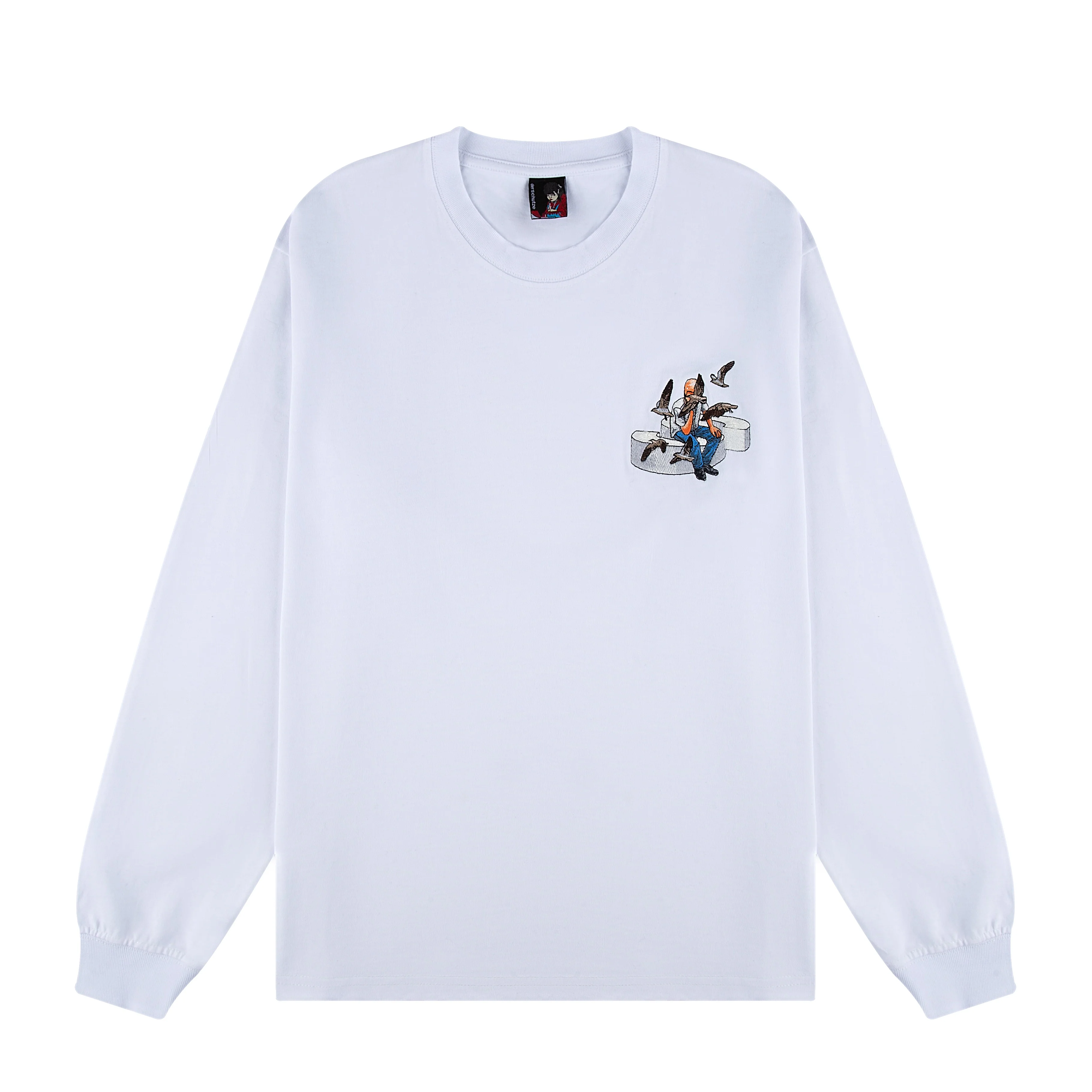"silence" Long Sleeve white