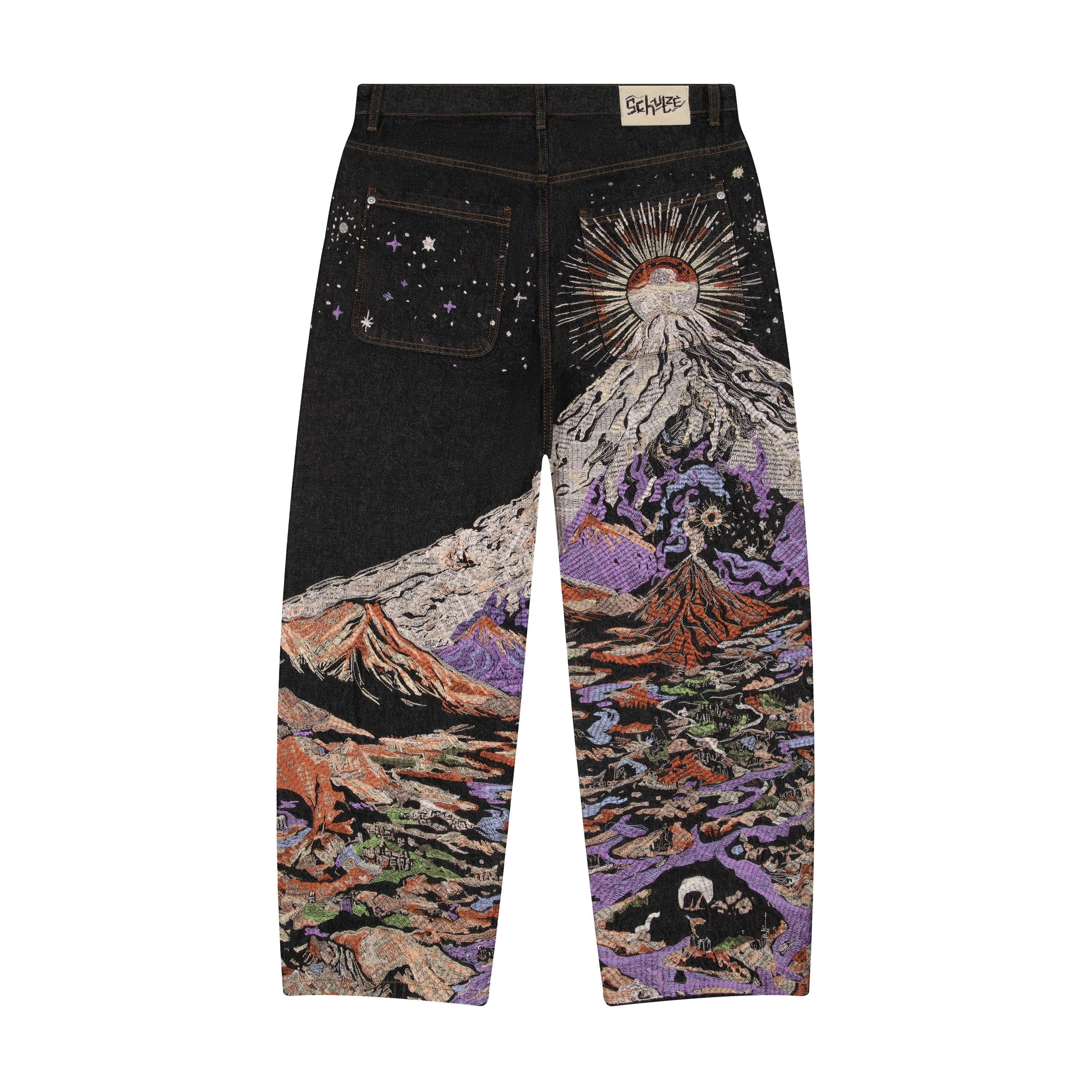 "sunset" black raw Denim