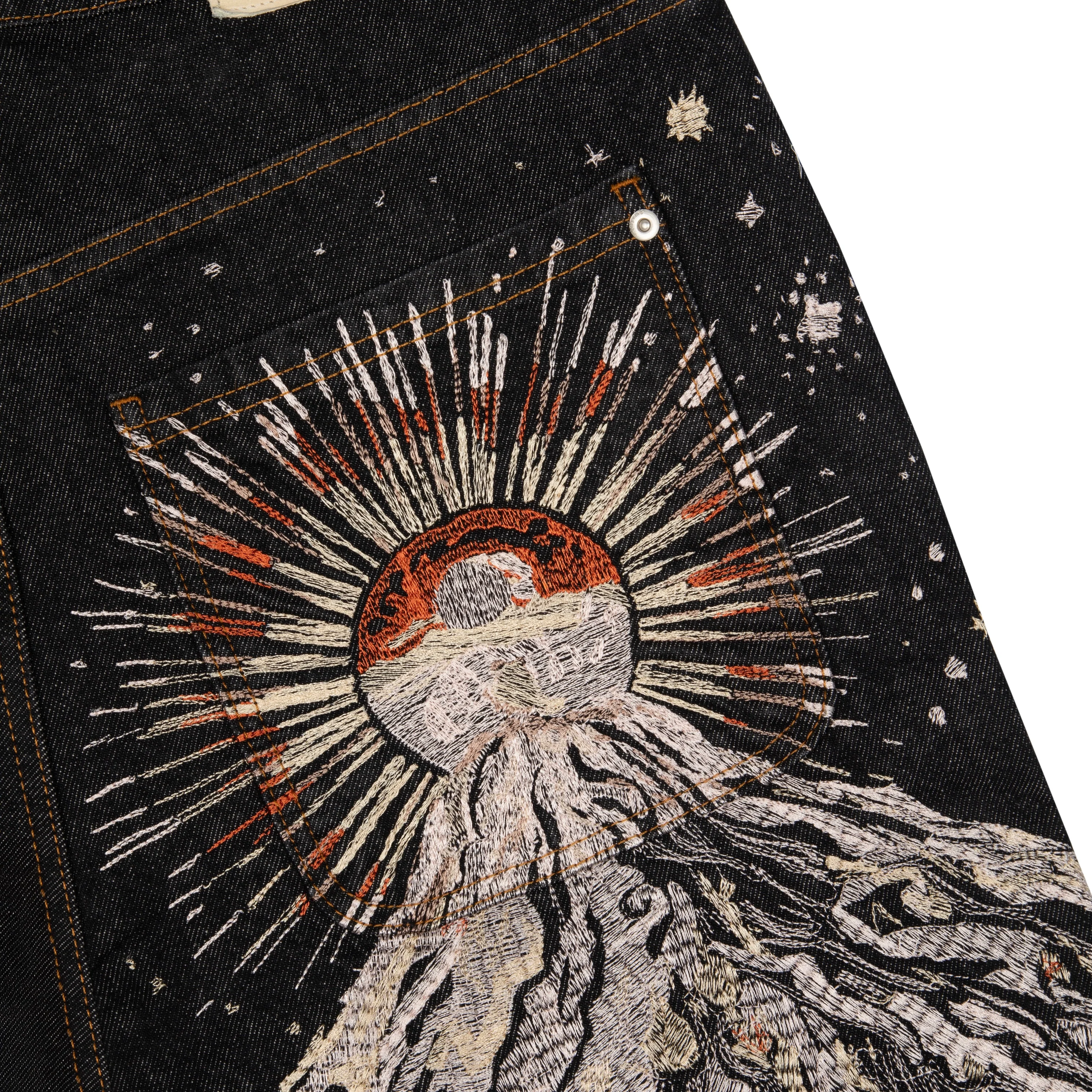 "sunset" black raw Denim - Image 7