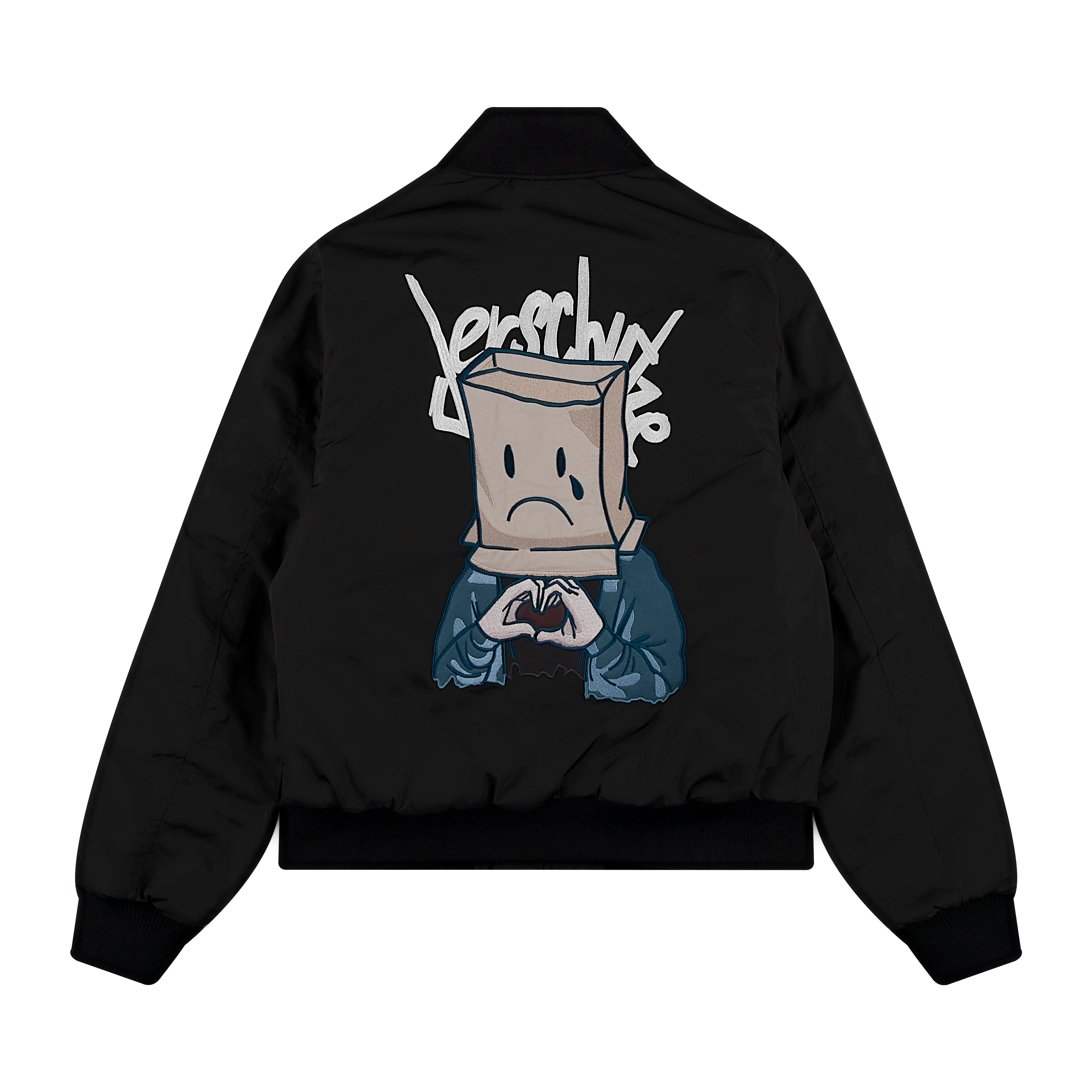 "valentines day" Bomber Jacket heat reactive black - Image 2