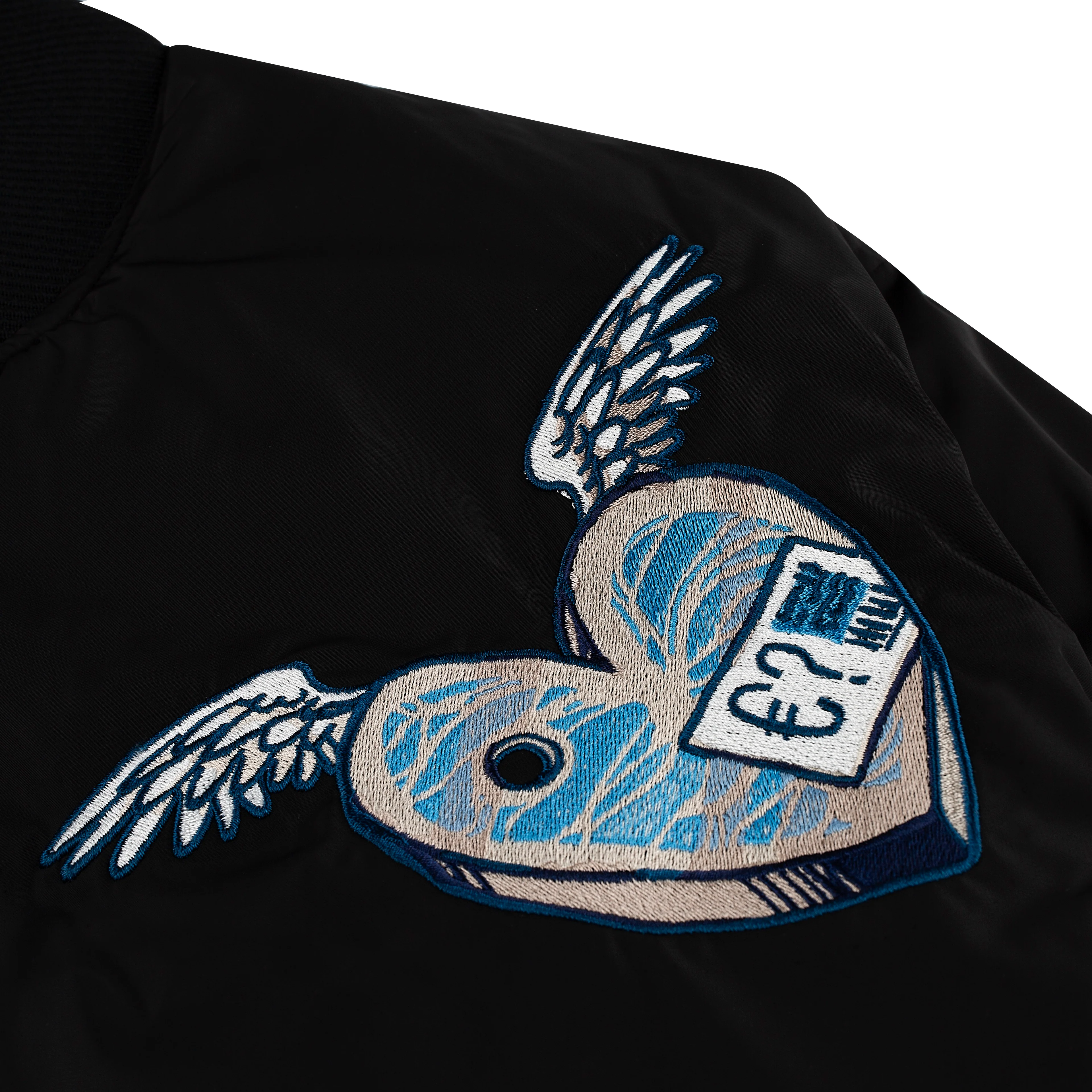 "valentines day" Bomber Jacket heat reactive black - Image 4