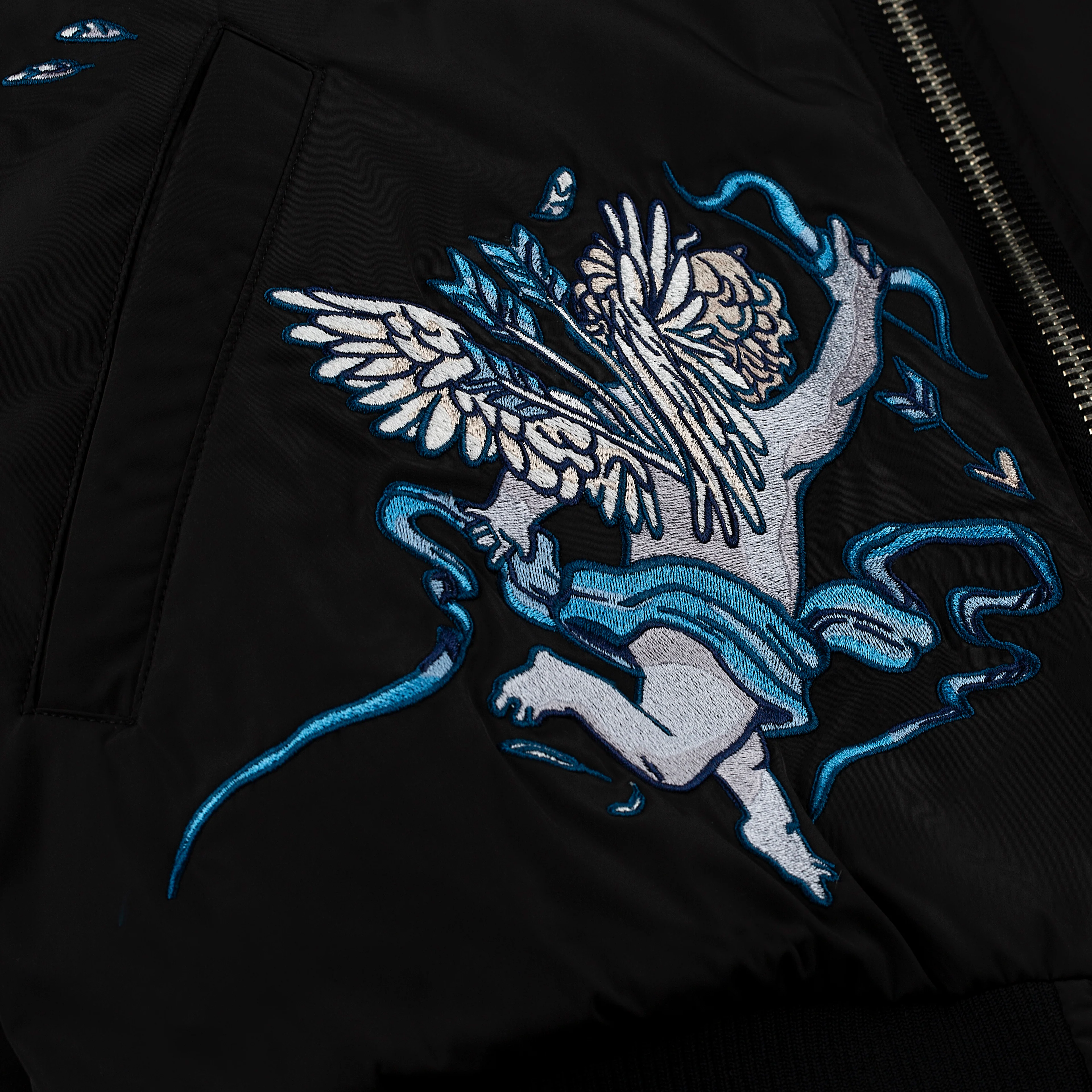 "valentines day" Bomber Jacket heat reactive black - Image 5