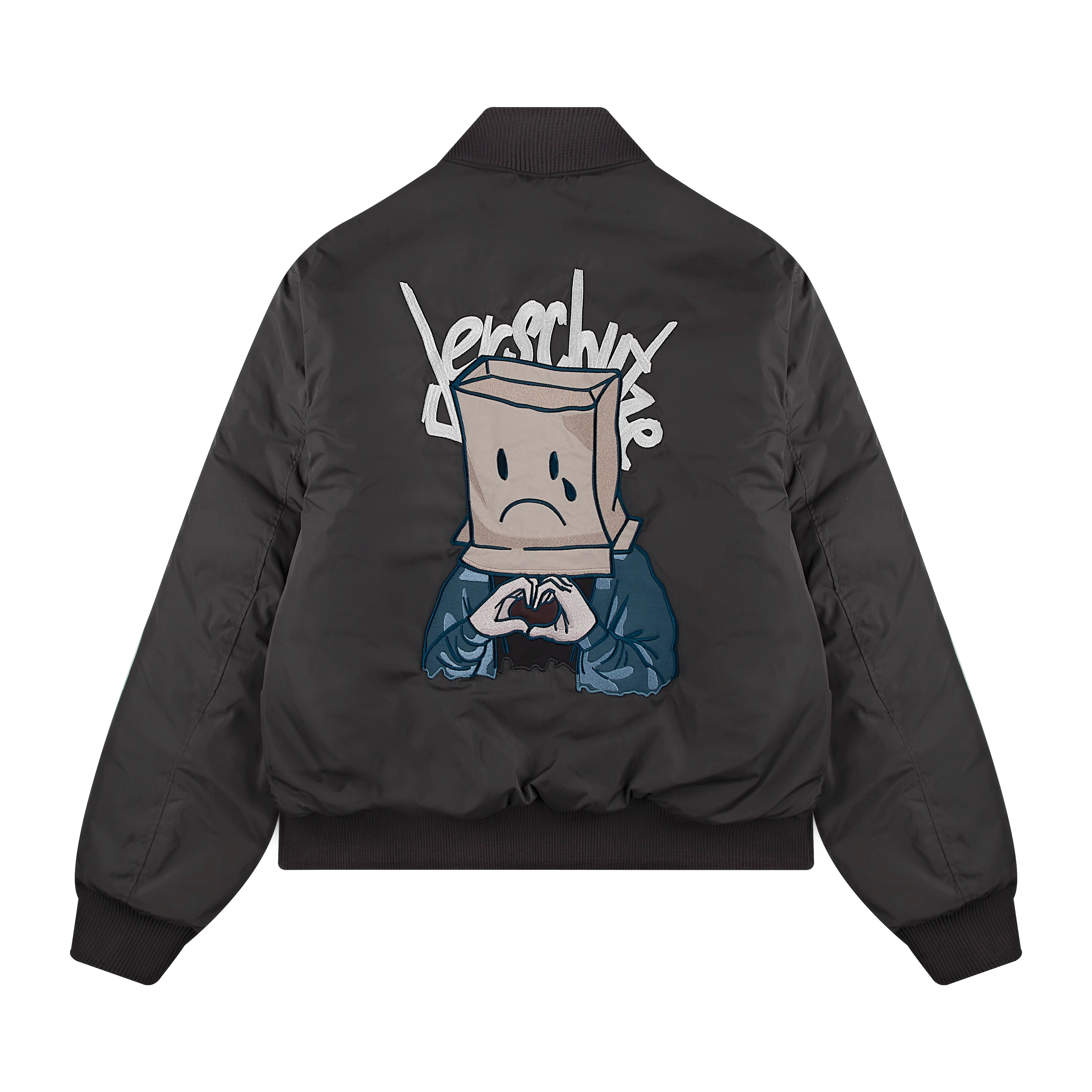 "valentines day" Bomber Jacket heat reactive grey - Image 2