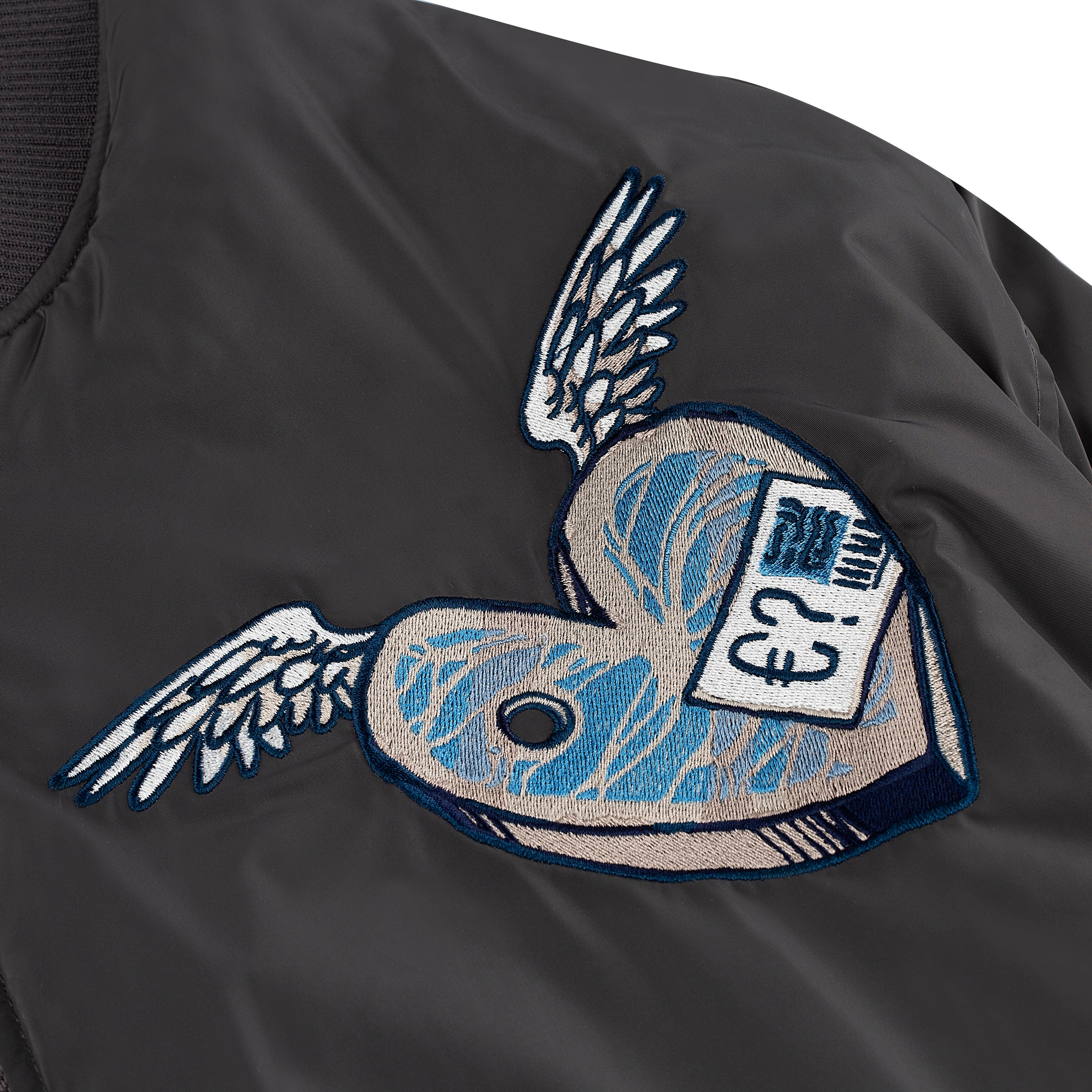 "valentines day" Bomber Jacket heat reactive grey - Image 6