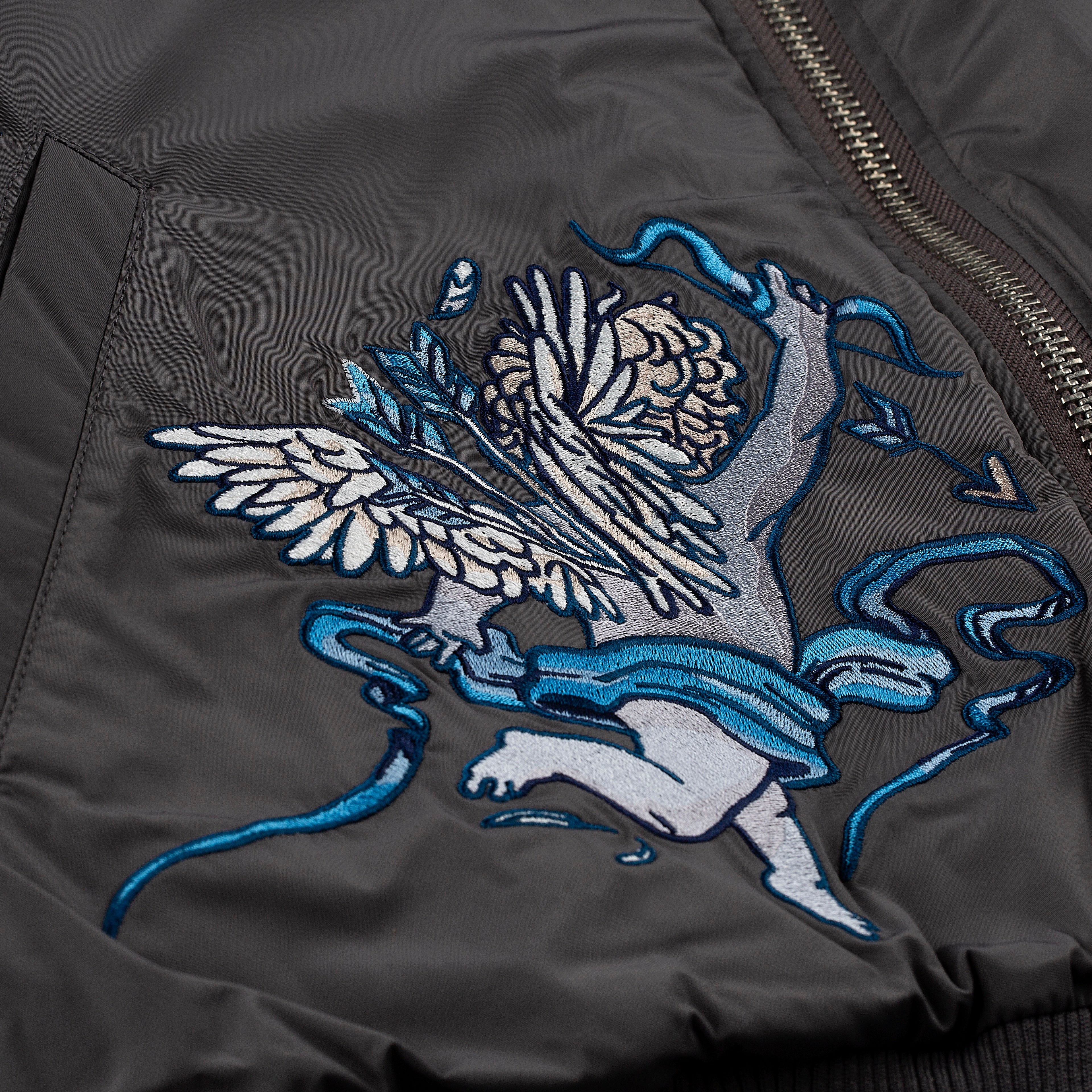"valentines day" Bomber Jacket heat reactive grey - Image 8