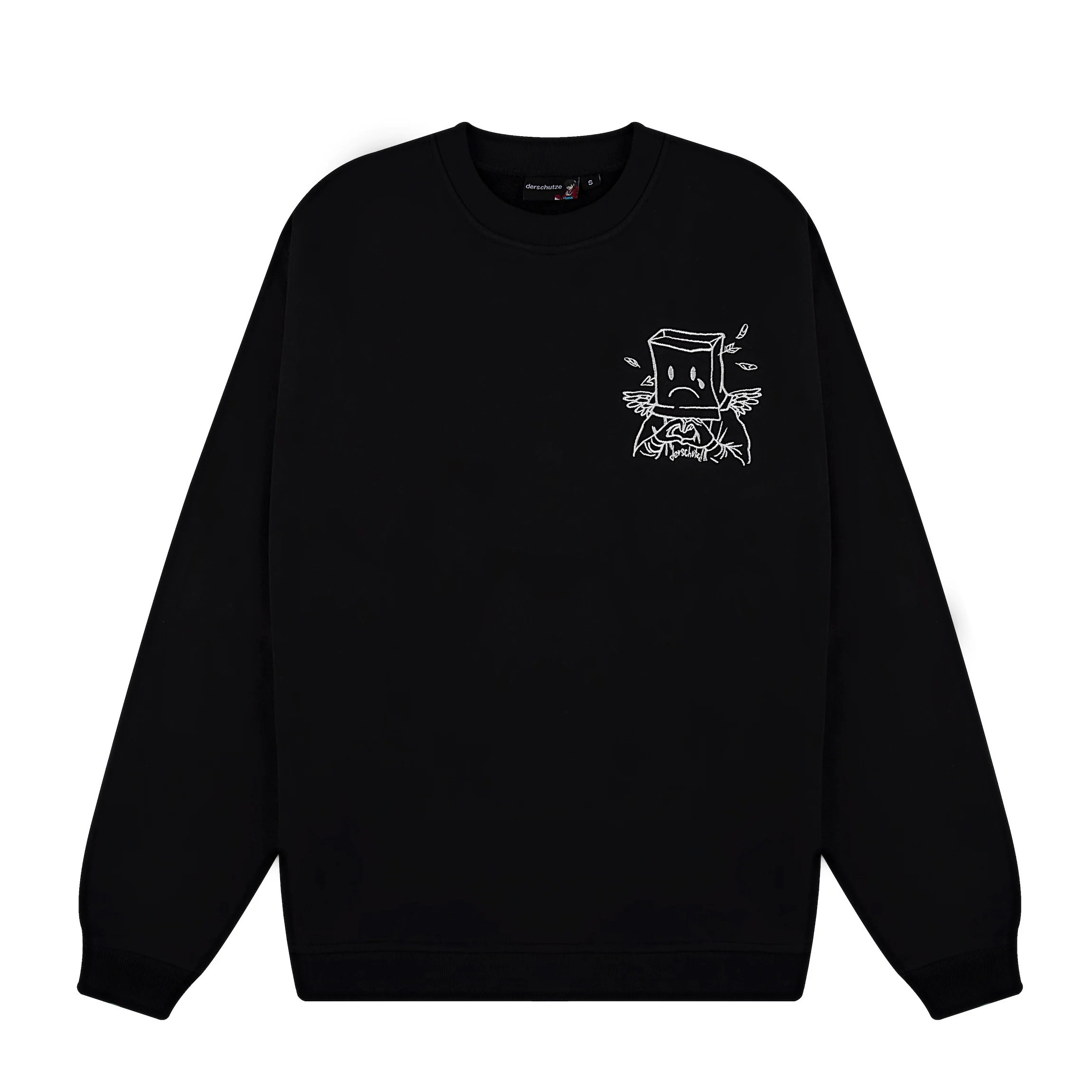 "valentines day" oversized crewneck black