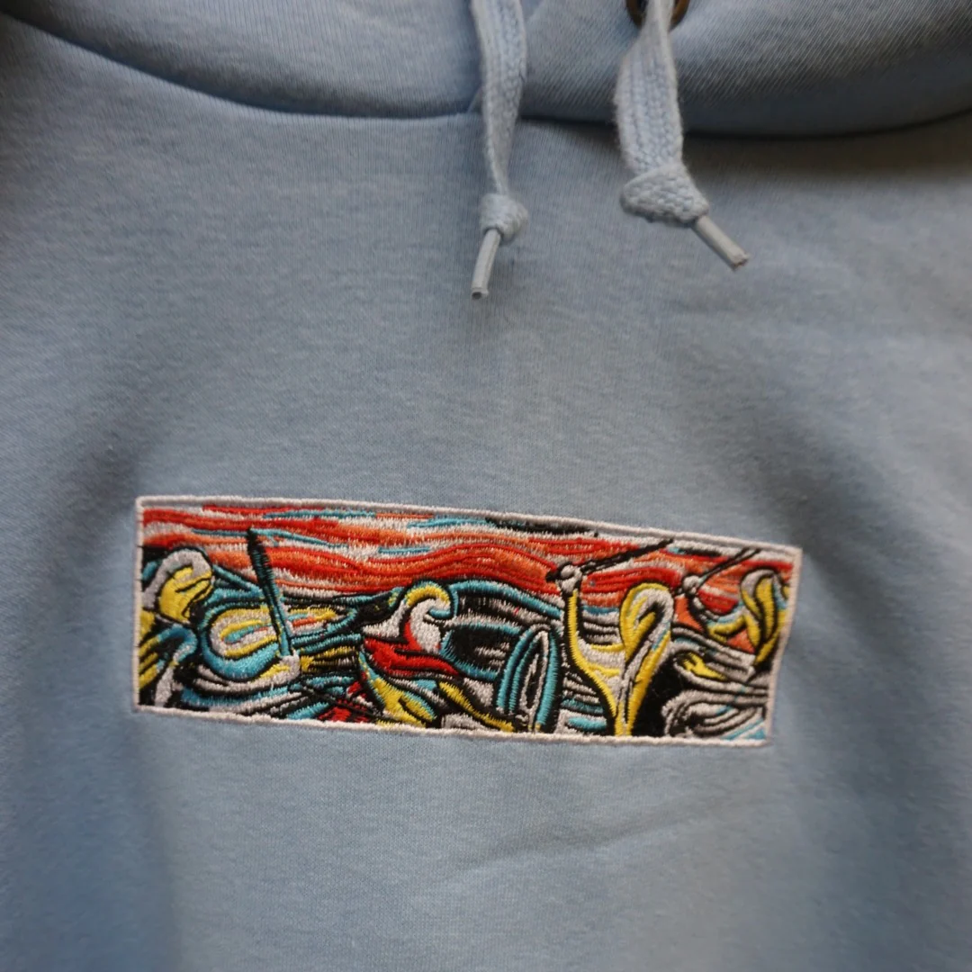 “Van Gogh” Hoodie Baby Blue - Image 2