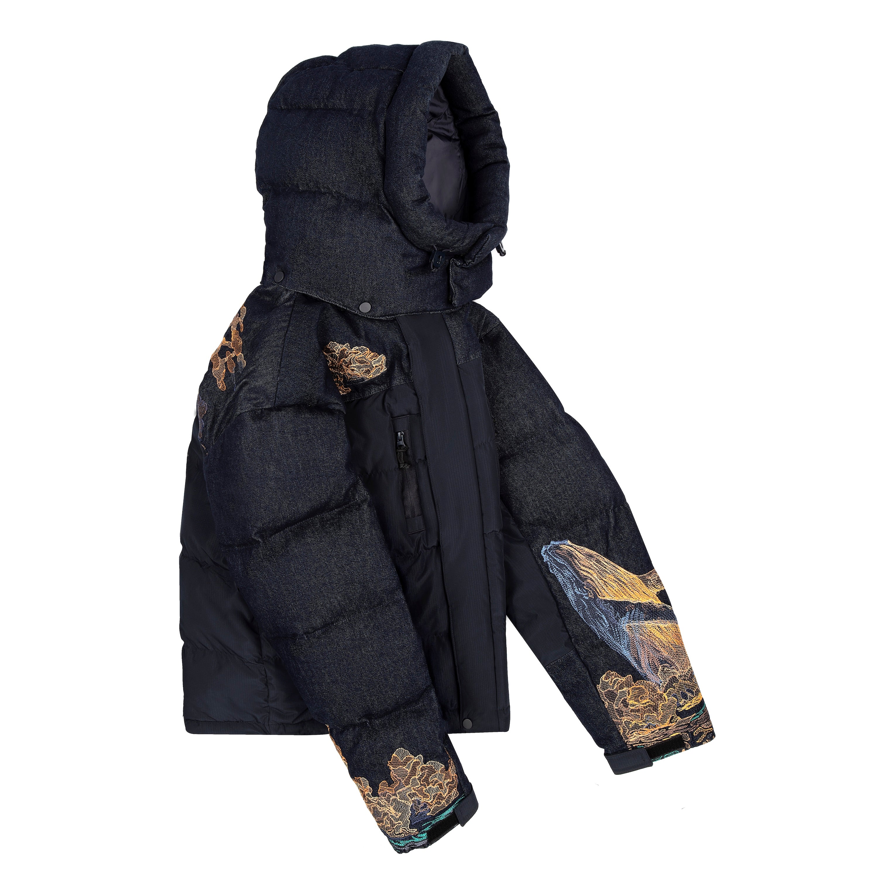 "whales" Puffer navy v2 - Image 4