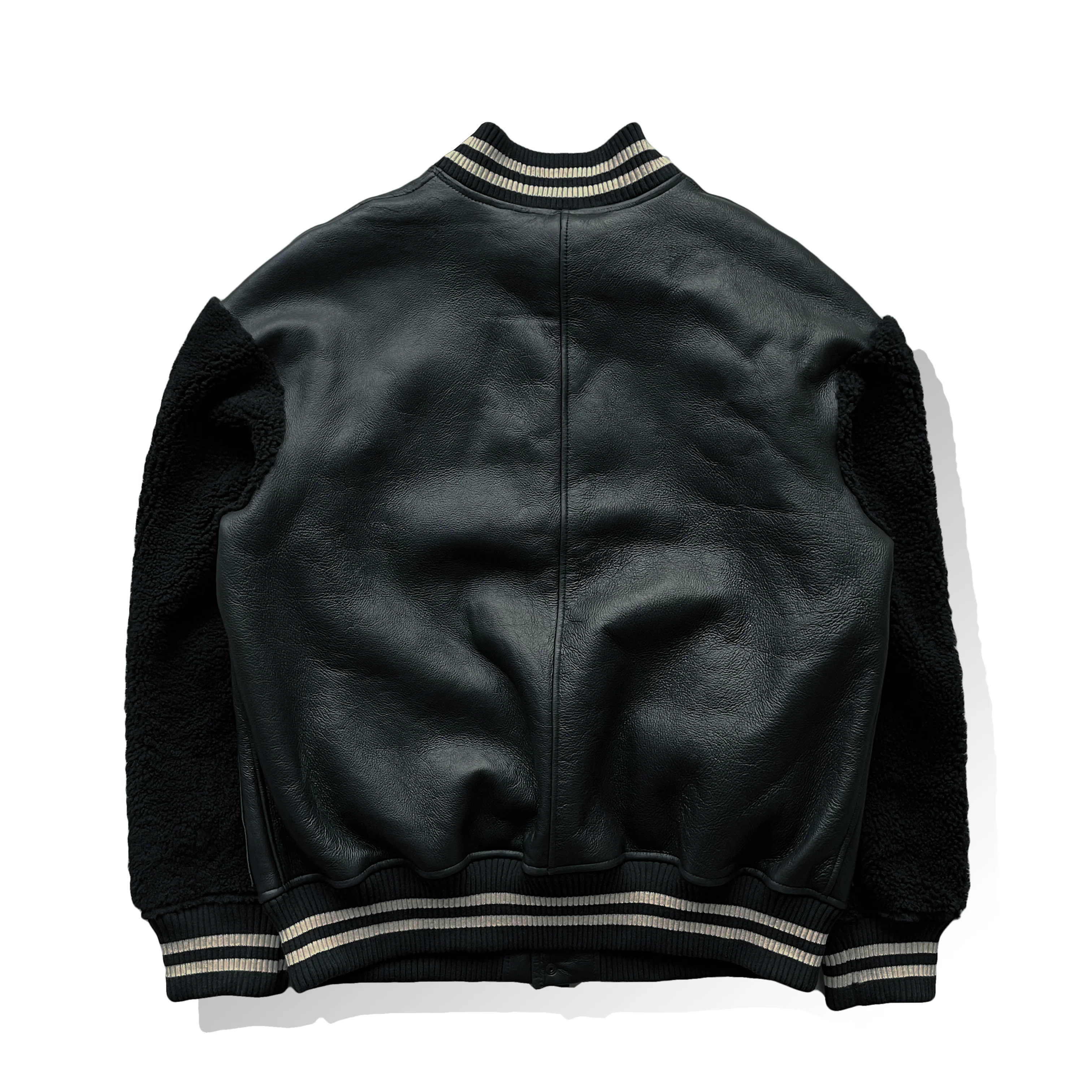 "whales" shearling leather varsity preorder - Image 3