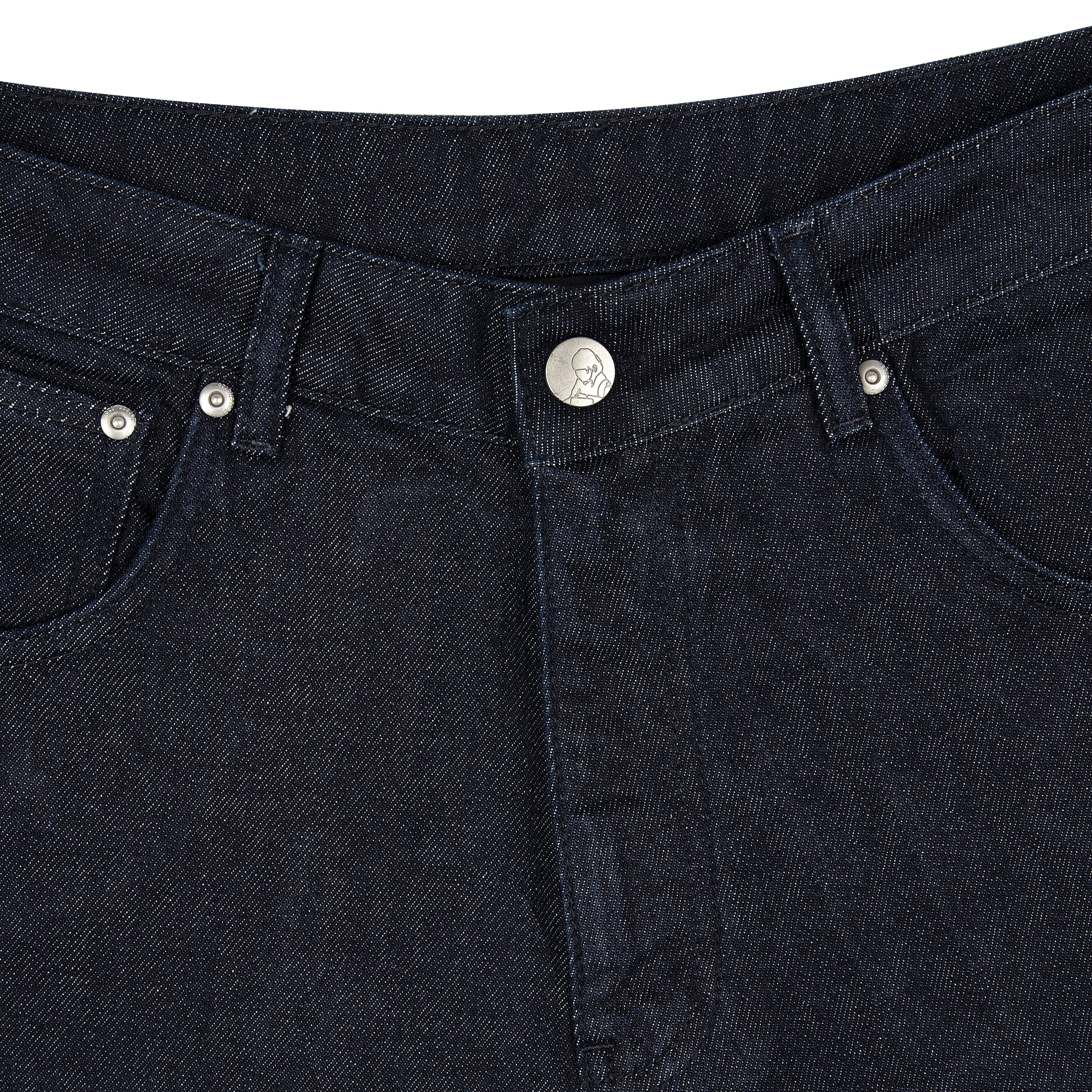 "whales v2" Jorts dark indigo - Image 4