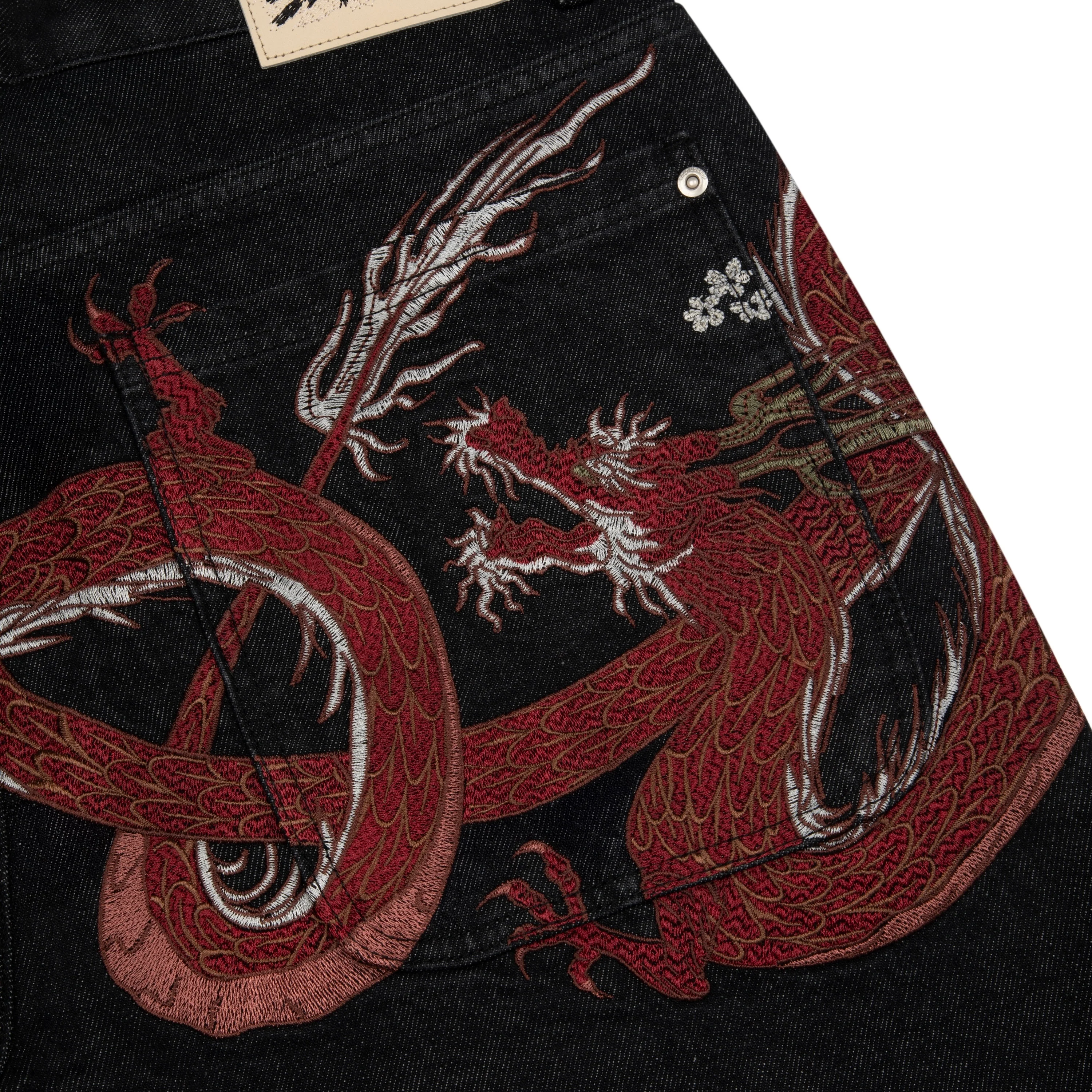 "yakuza" black raw Jorts - Image 6
