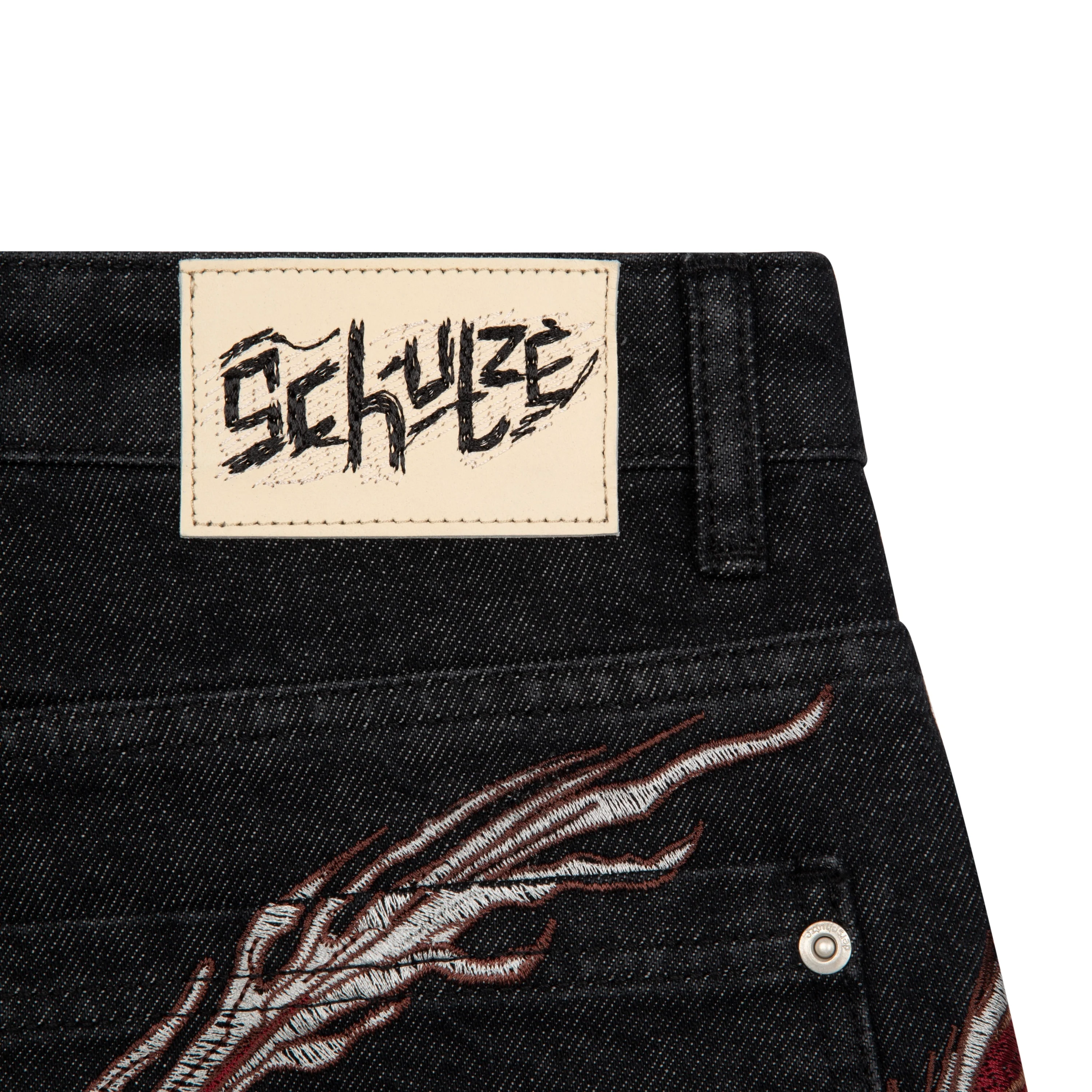 "yakuza" black raw Jorts - Image 7