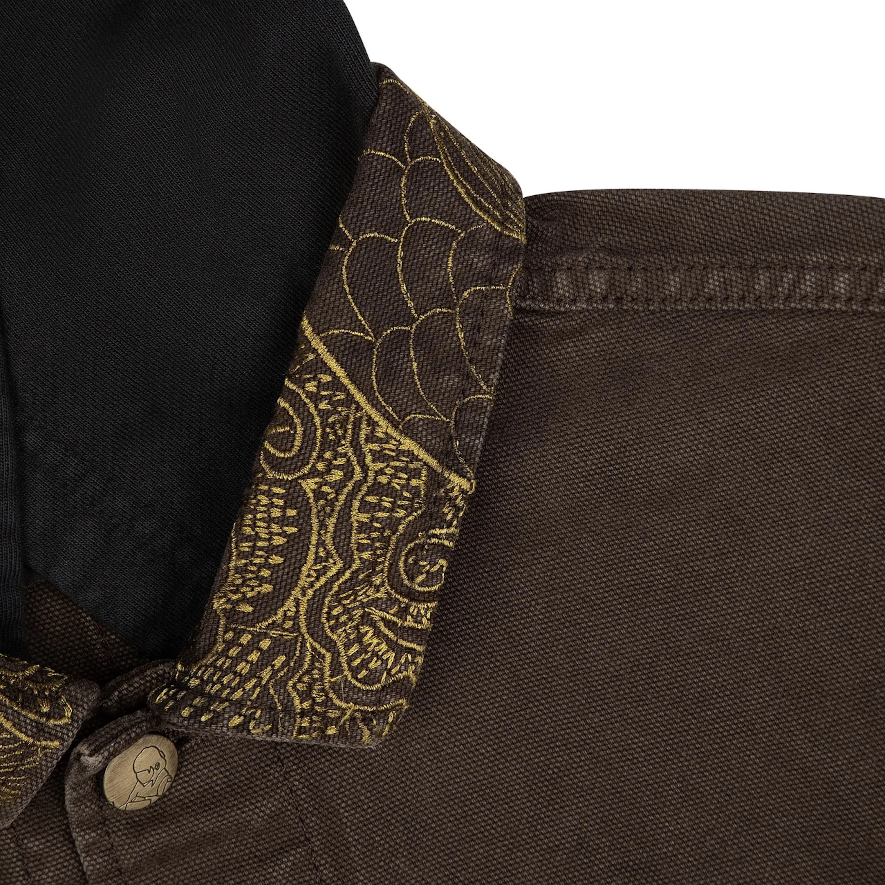 "yakuza" brown washed denim Jacket - Image 4