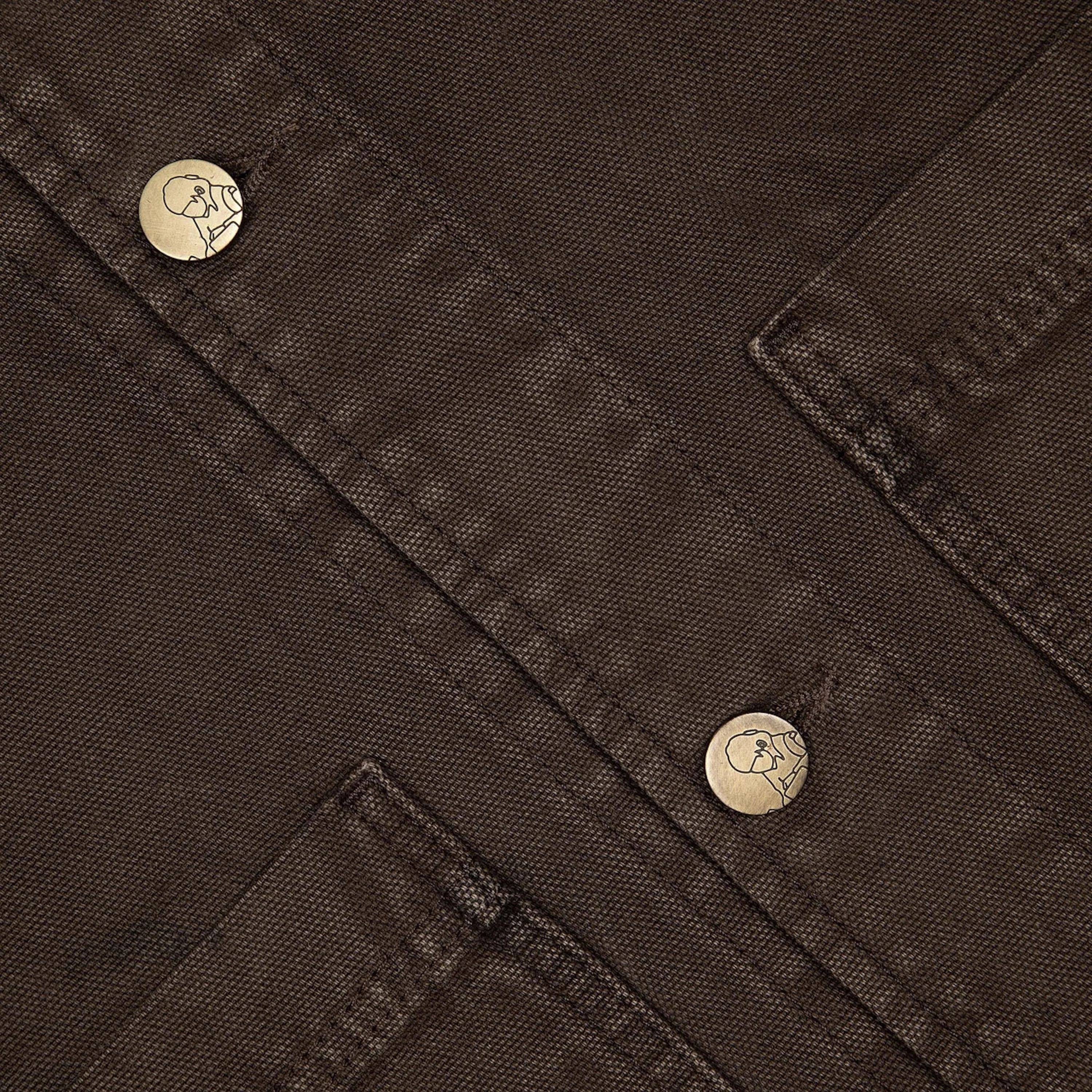 "yakuza" brown washed denim Jacket - Image 6