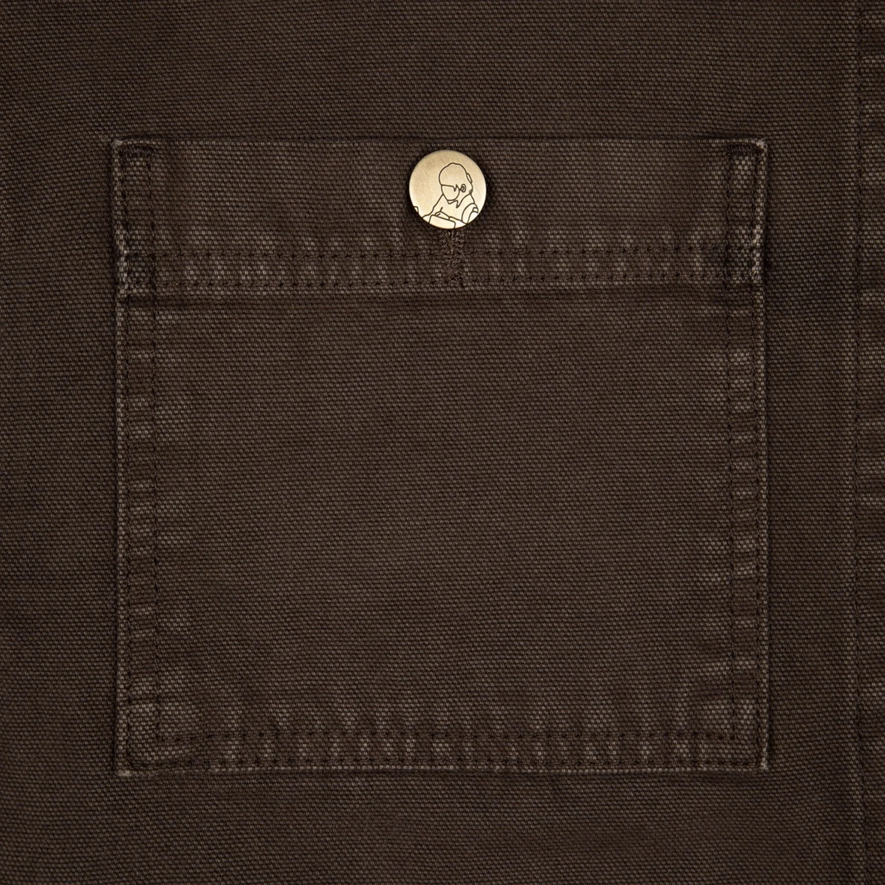 "yakuza" brown washed denim Jacket - Image 7