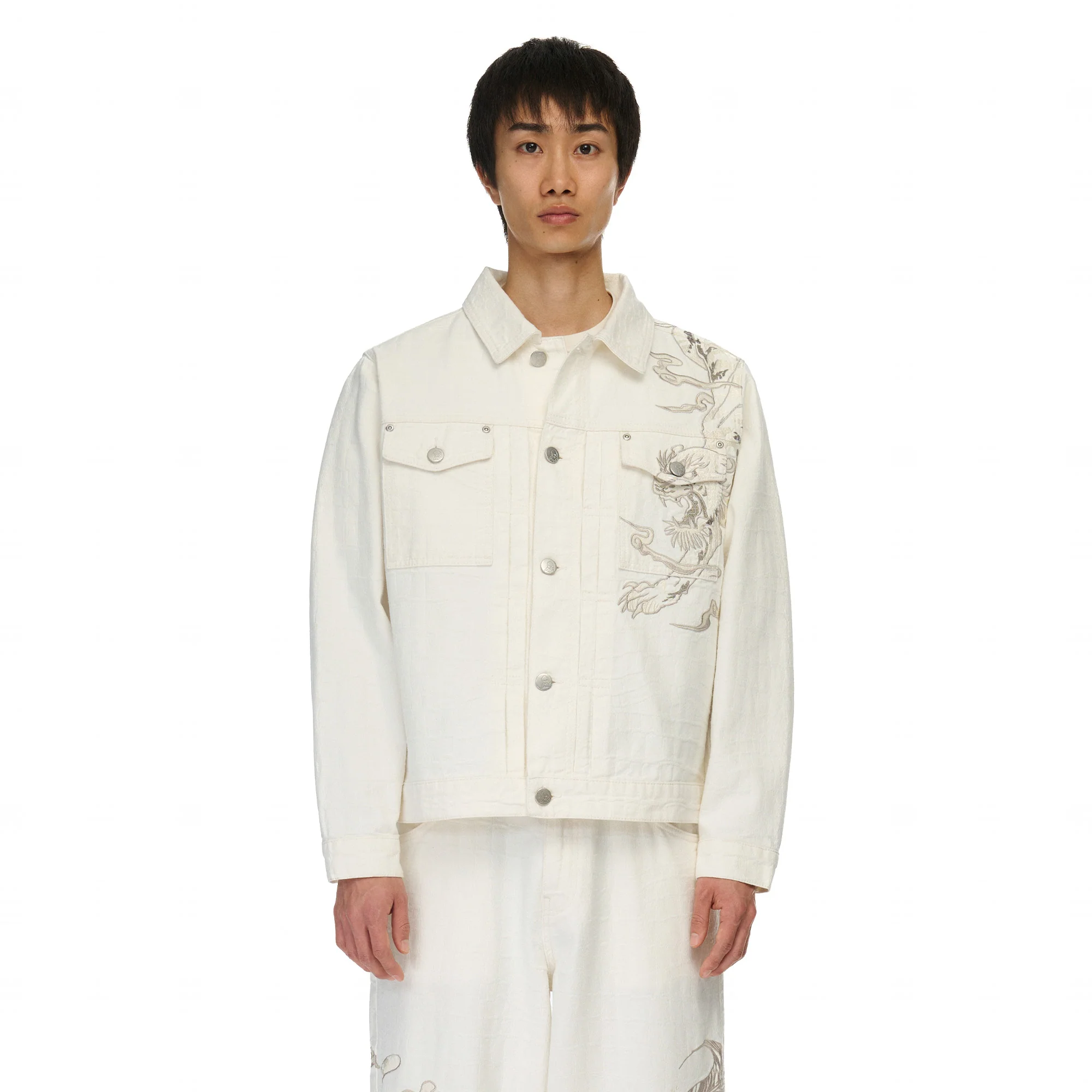 "yakuza" denim Jacket off white - Image 11