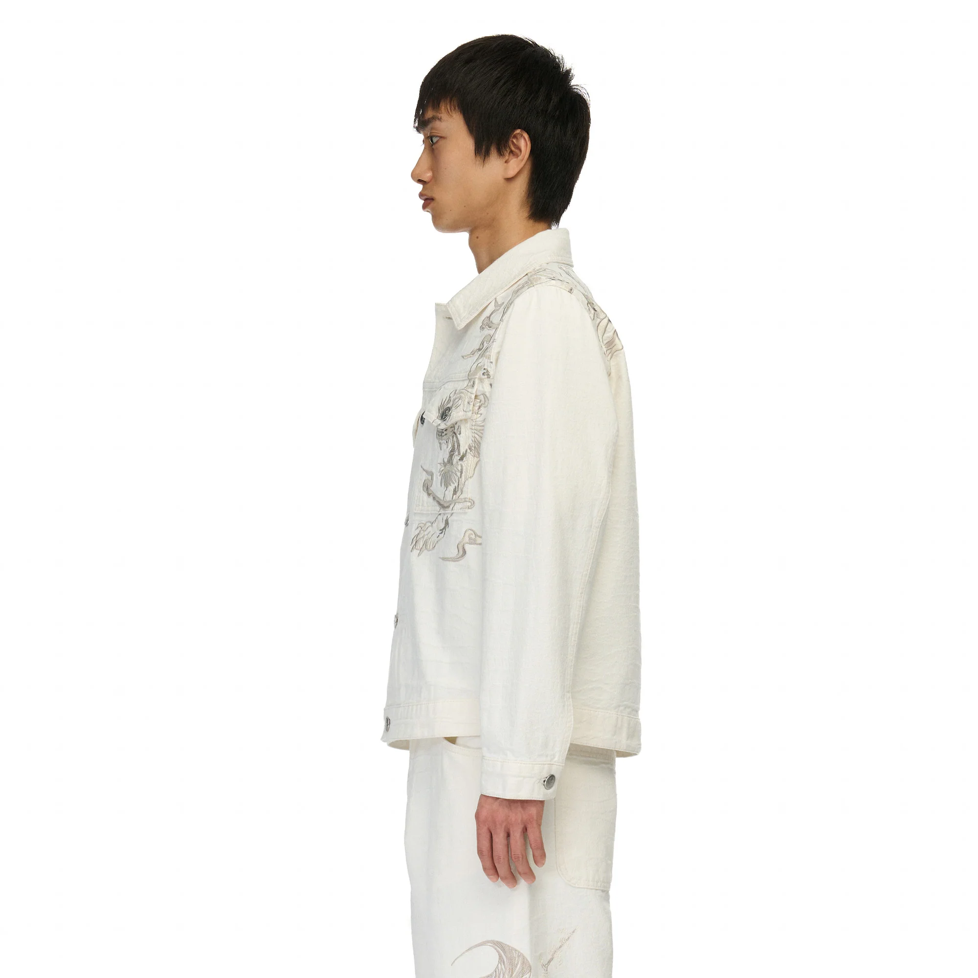 "yakuza" denim Jacket off white - Image 12