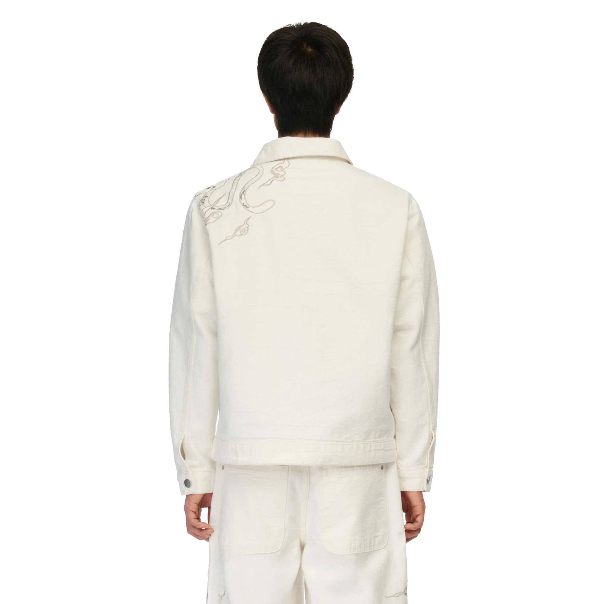 "yakuza" denim Jacket off white - Image 13