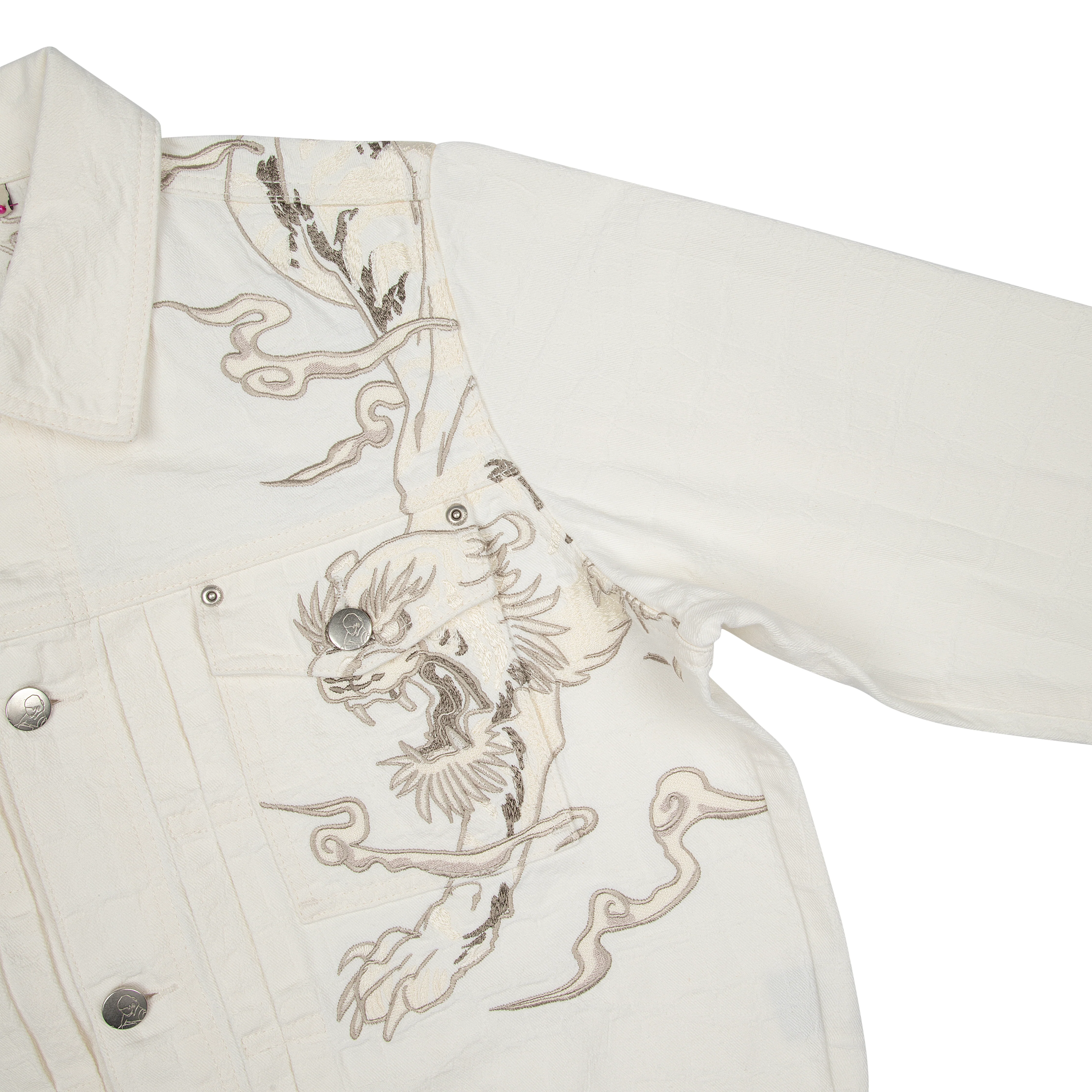 "yakuza" denim Jacket off white - Image 4
