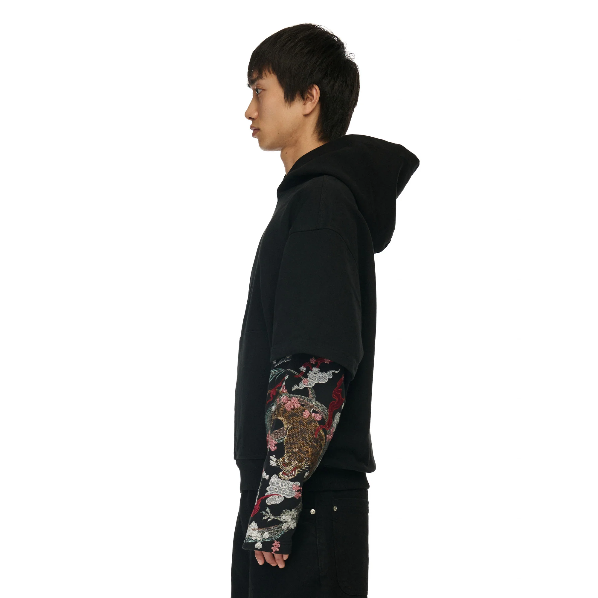 "yakuza" double sleeve Hoodie - Image 10
