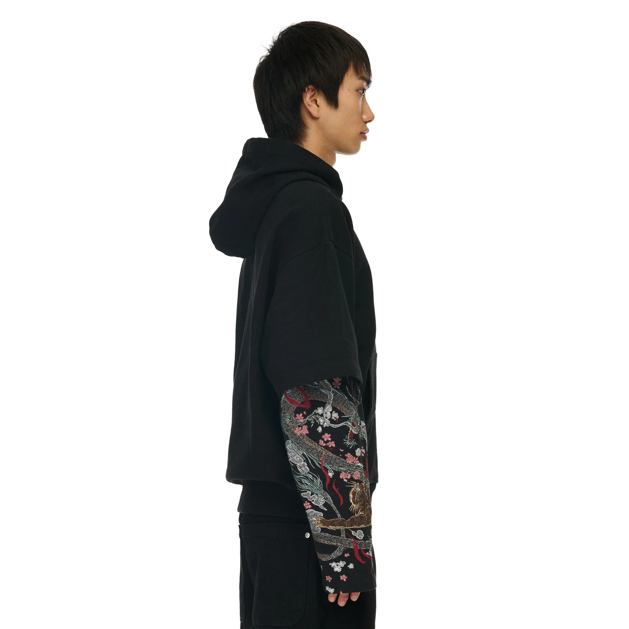"yakuza" double sleeve Hoodie - Image 12